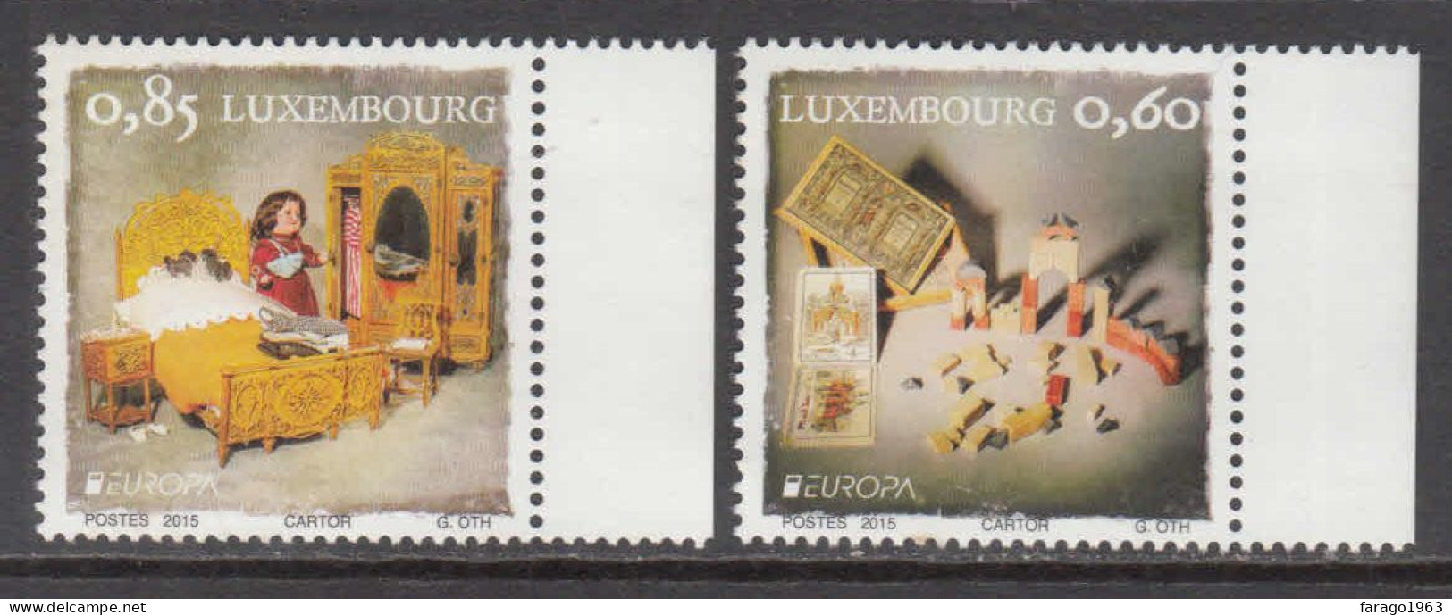 2015 Luxembourg Europa Toys Jouets Complete Set Of 2 MNH @ BELOW FACE VALUE - Neufs