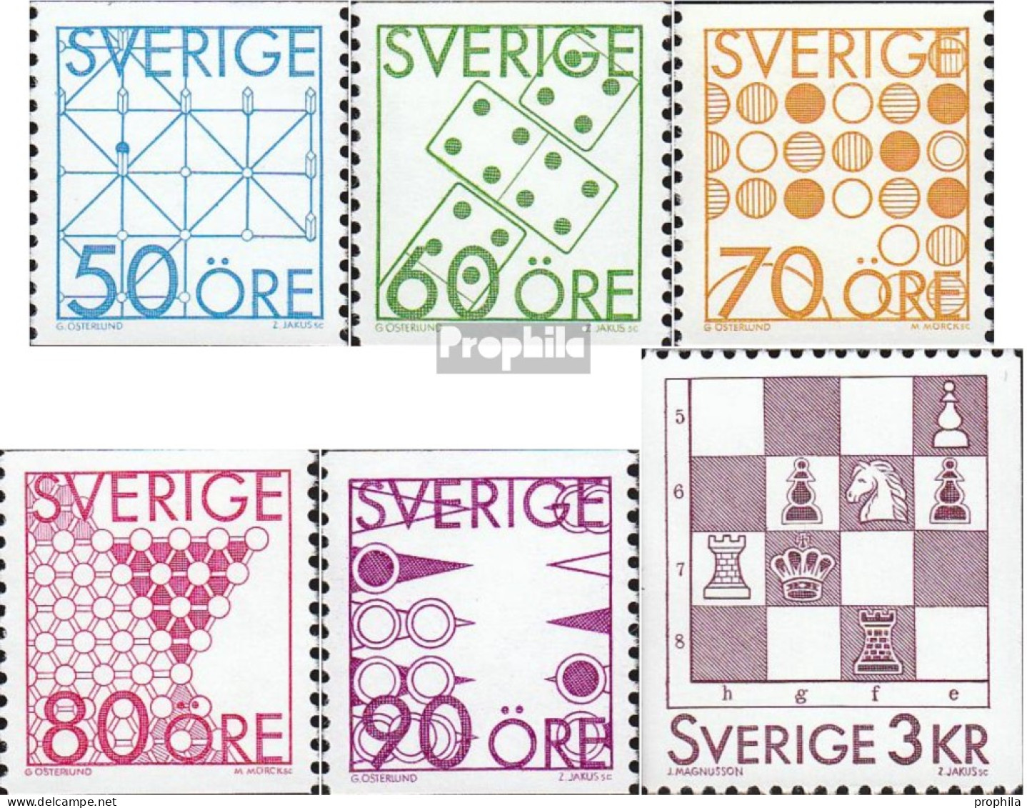 Schweden 1354-1359 (kompl.Ausg.) Postfrisch 1985 Spiele - Schach, Backgammon U.a. - Unused Stamps