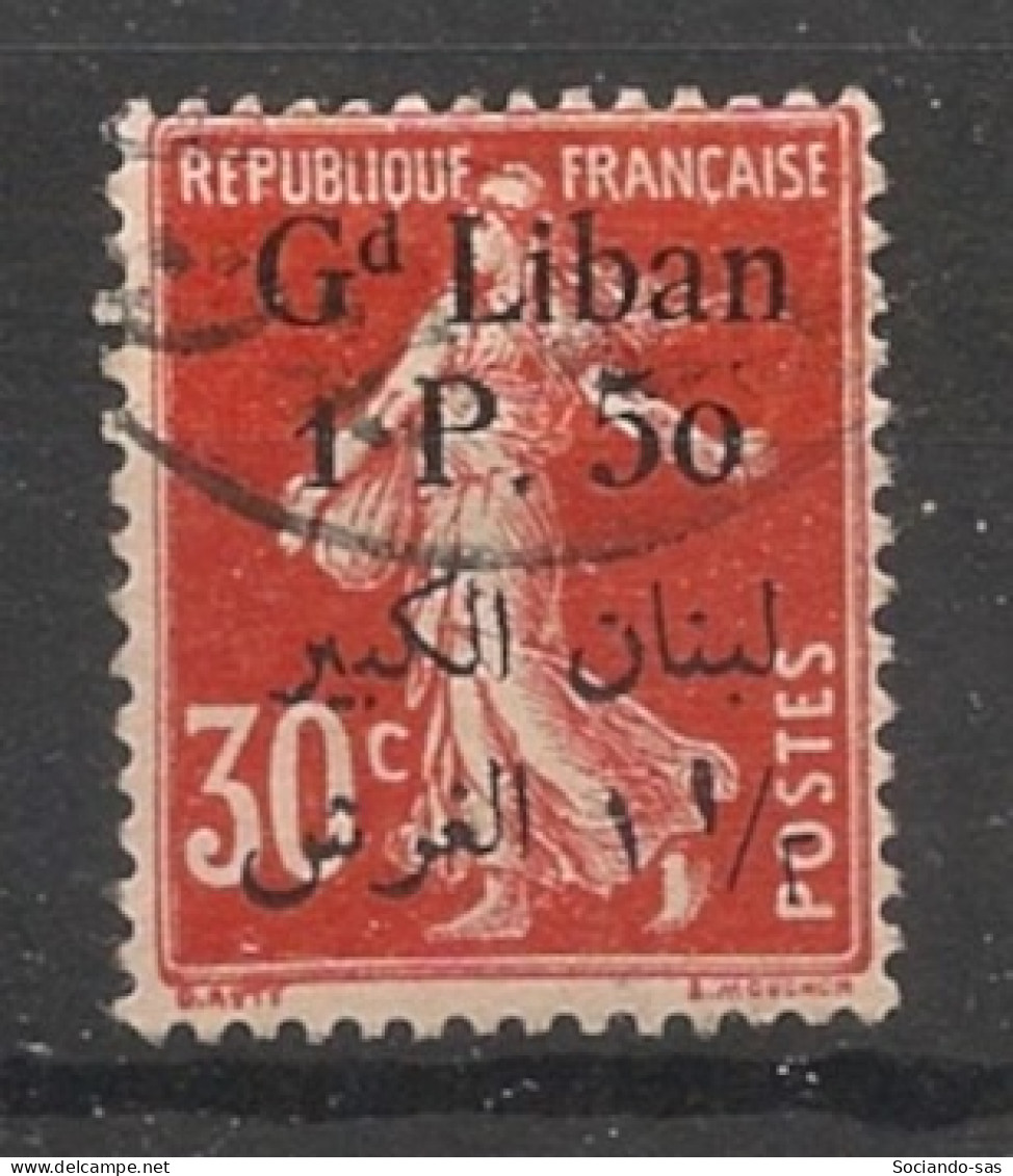 GRAND LIBAN - 1924-25 - N°YT. 28 - Type Semeuse 1pi50 Sur 30c Rouge - Oblitéré / Used - Gebraucht