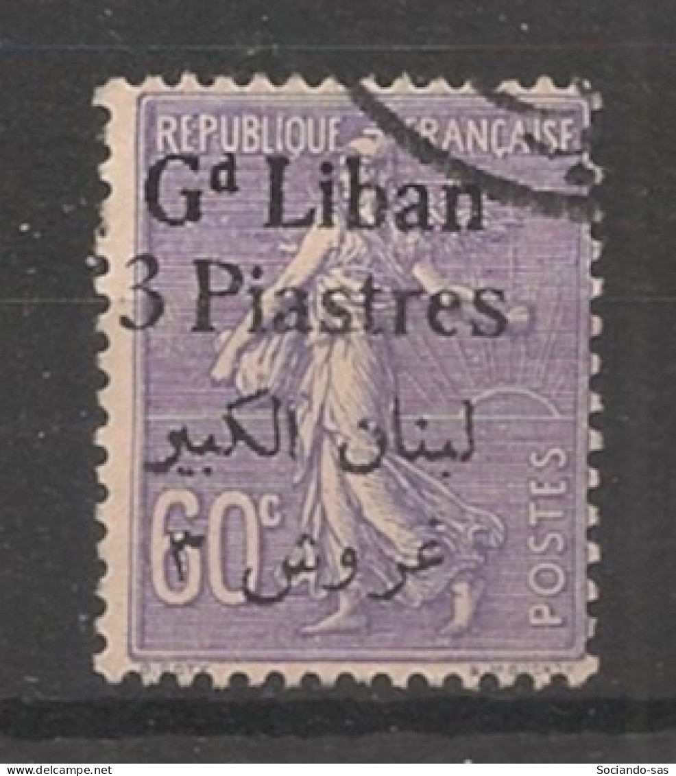 GRAND LIBAN - 1924-25 - N°YT. 34 - Type Semeuse 3pi Sur 60c Violet - Oblitéré / Used - Gebraucht