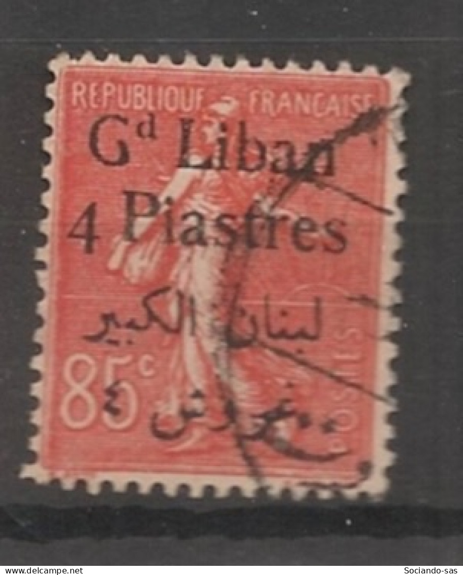 GRAND LIBAN - 1924-25 - N°YT. 35 - Type Semeuse 4pi Sur 85c Rouge - Oblitéré / Used - Usados
