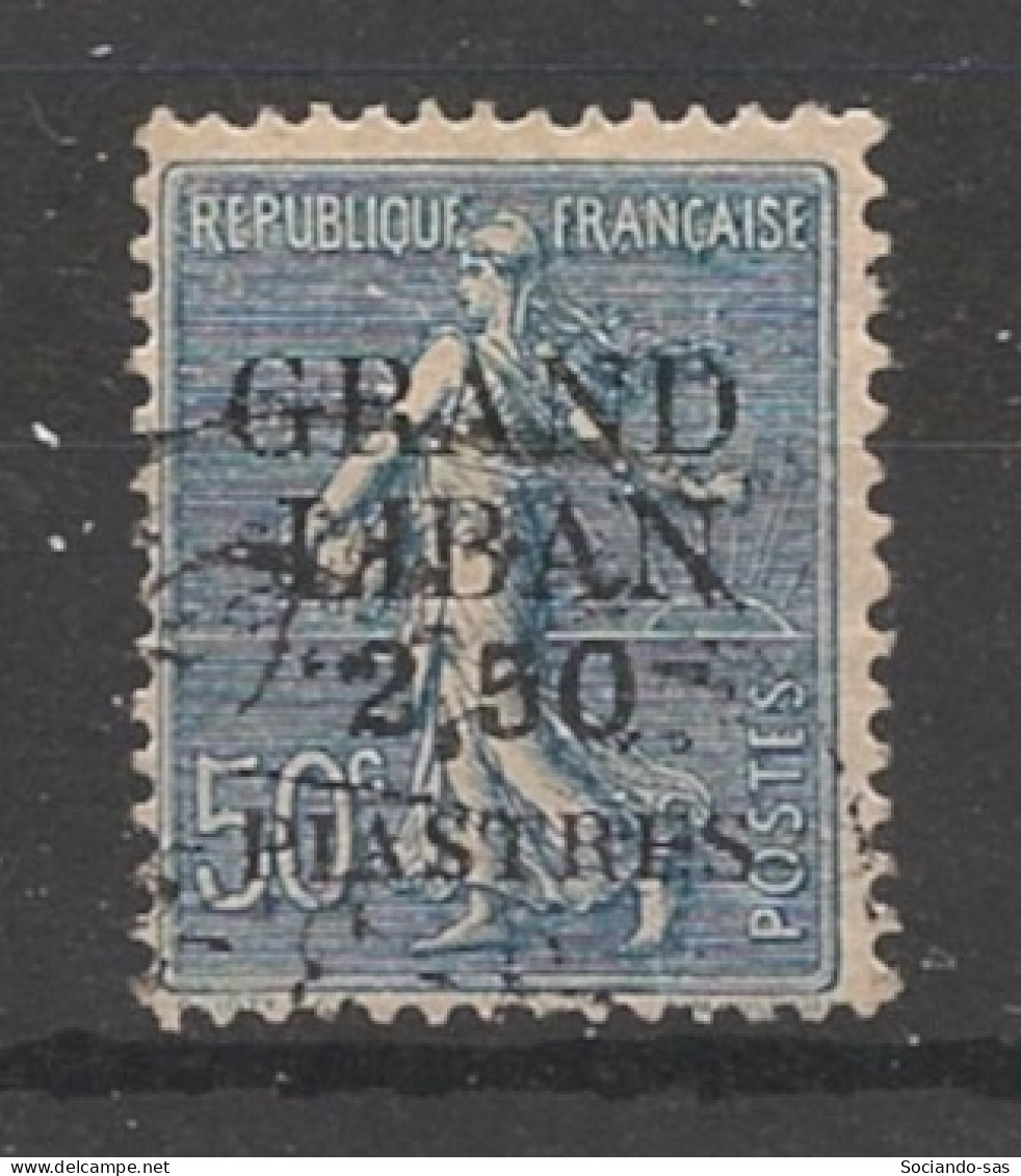 GRAND LIBAN - 1924 - N°YT. 9 - Type Semeuse 2pi50 Sur 50c Bleu - Oblitéré / Used - Oblitérés
