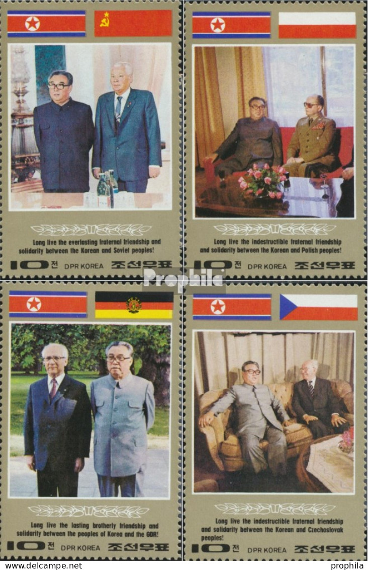 Nord-Korea 2617-2620 (kompl.Ausg.) Postfrisch 1984 Staatsbesuche Von Kim II Sung - Corée Du Nord