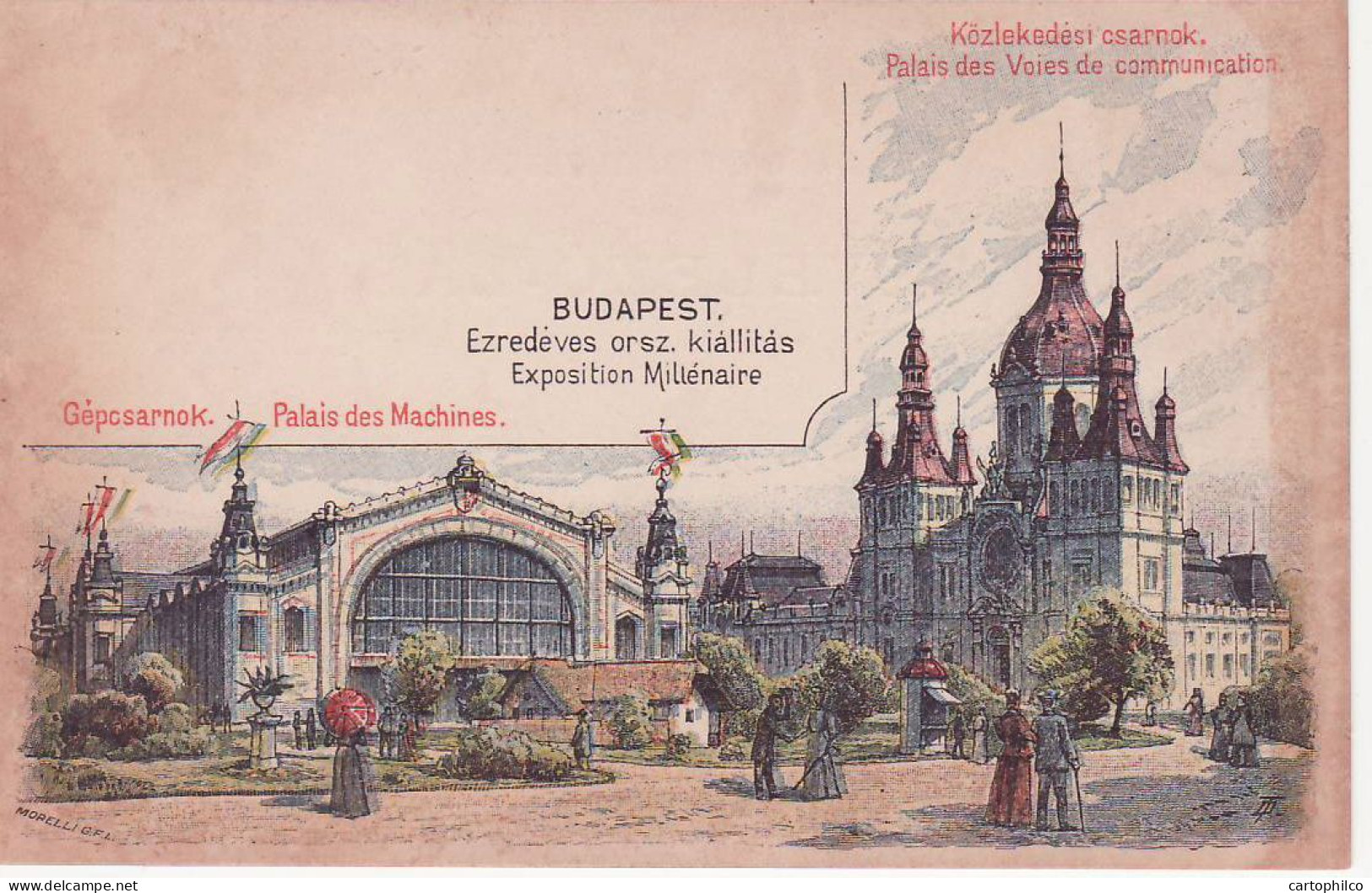 Hungary Pioneer Multi Color Postal Card Palais Des Voies De Communications - Hongrie
