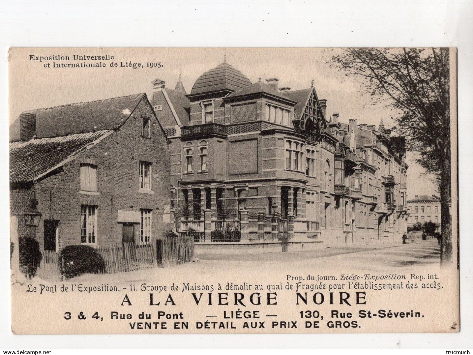 406 LIEGE Expo 1905 - Le Pont De L'exposition - Groupe De Maisons à Démolir Au Quai De Fragnée - Liege