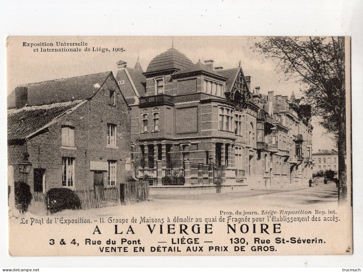 406 LIEGE Expo 1905 - Le Pont De L'exposition - Groupe De Maisons à Démolir Au Quai De Fragnée - Lüttich