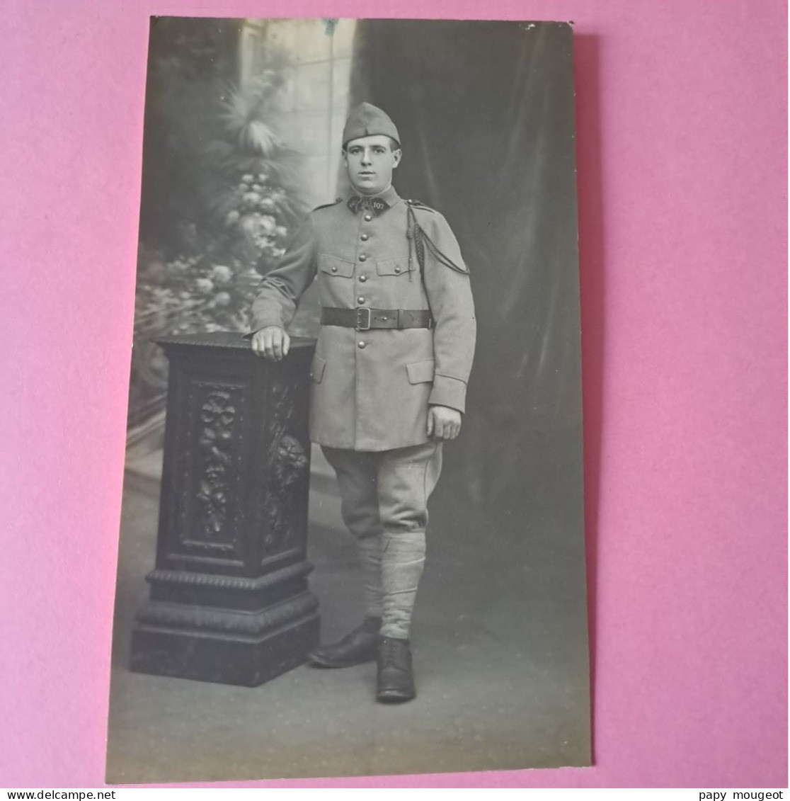 107ème Régiment D'Infanterie - Angoulême - Photo A. Jeantaud à Limoges (carte Retaillée) - Guerre, Militaire