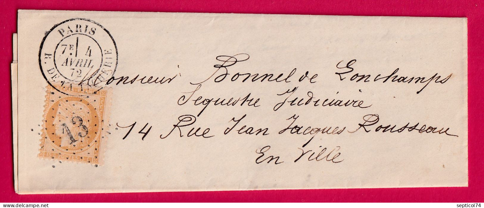 N°59 PARIS ETOILE 13 R DE LA TACHERIE POUR PARIS LETTRE - 1849-1876: Période Classique