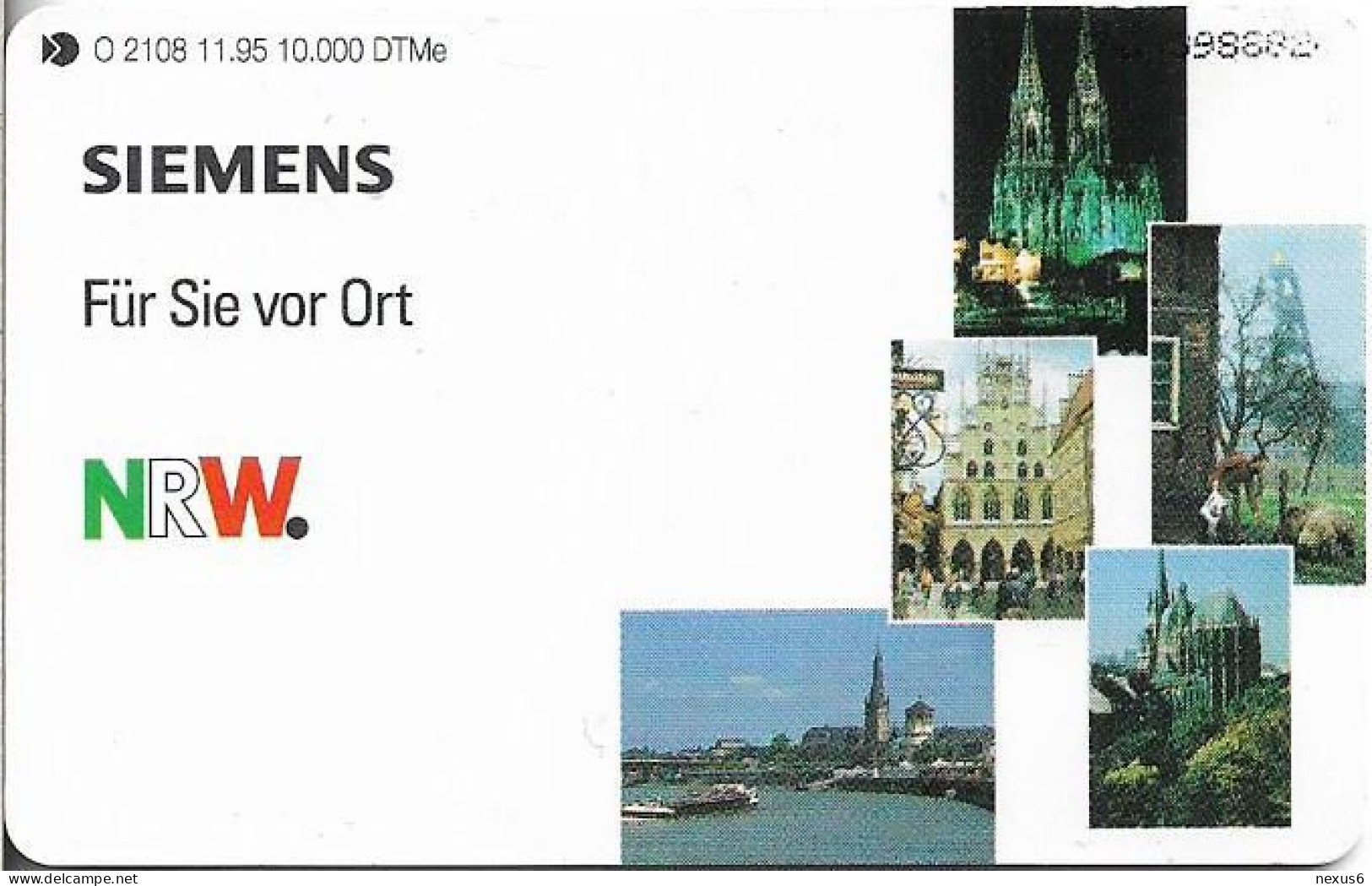 Germany - Siemens In NRW - Für Sie Vor Ort - O 2108 - 11.1995, 6DM, 10.000ex, Used - O-Series : Customers Sets