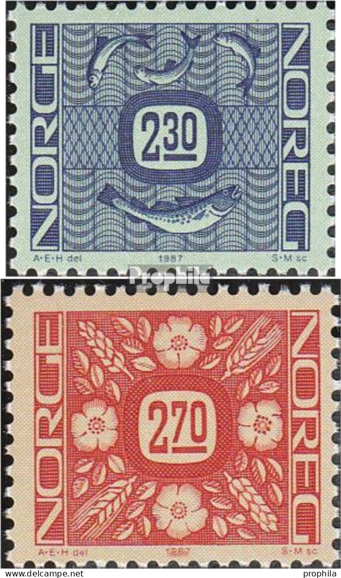 Norwegen 963-964 (kompl.Ausg.) Postfrisch 1987 Ziffernzeichnung - Unused Stamps