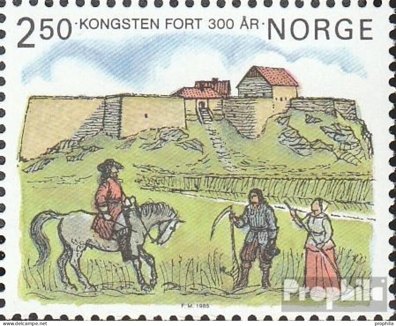 Norwegen 923 (kompl.Ausg.) Postfrisch 1985 Fort Kongsten - Ungebraucht