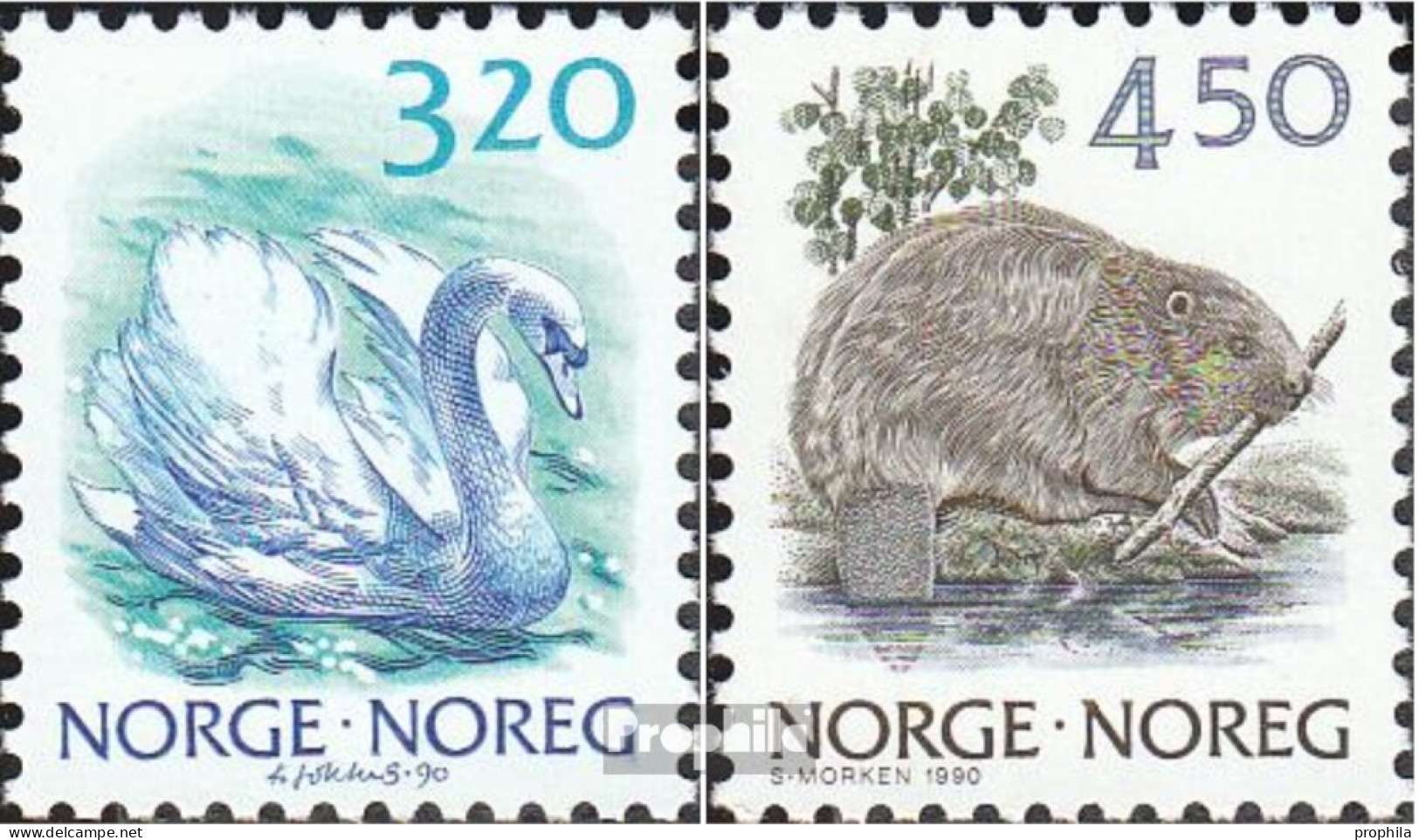 Norwegen 1038-1039 (kompl.Ausg.) Postfrisch 1990 Natur - Unused Stamps