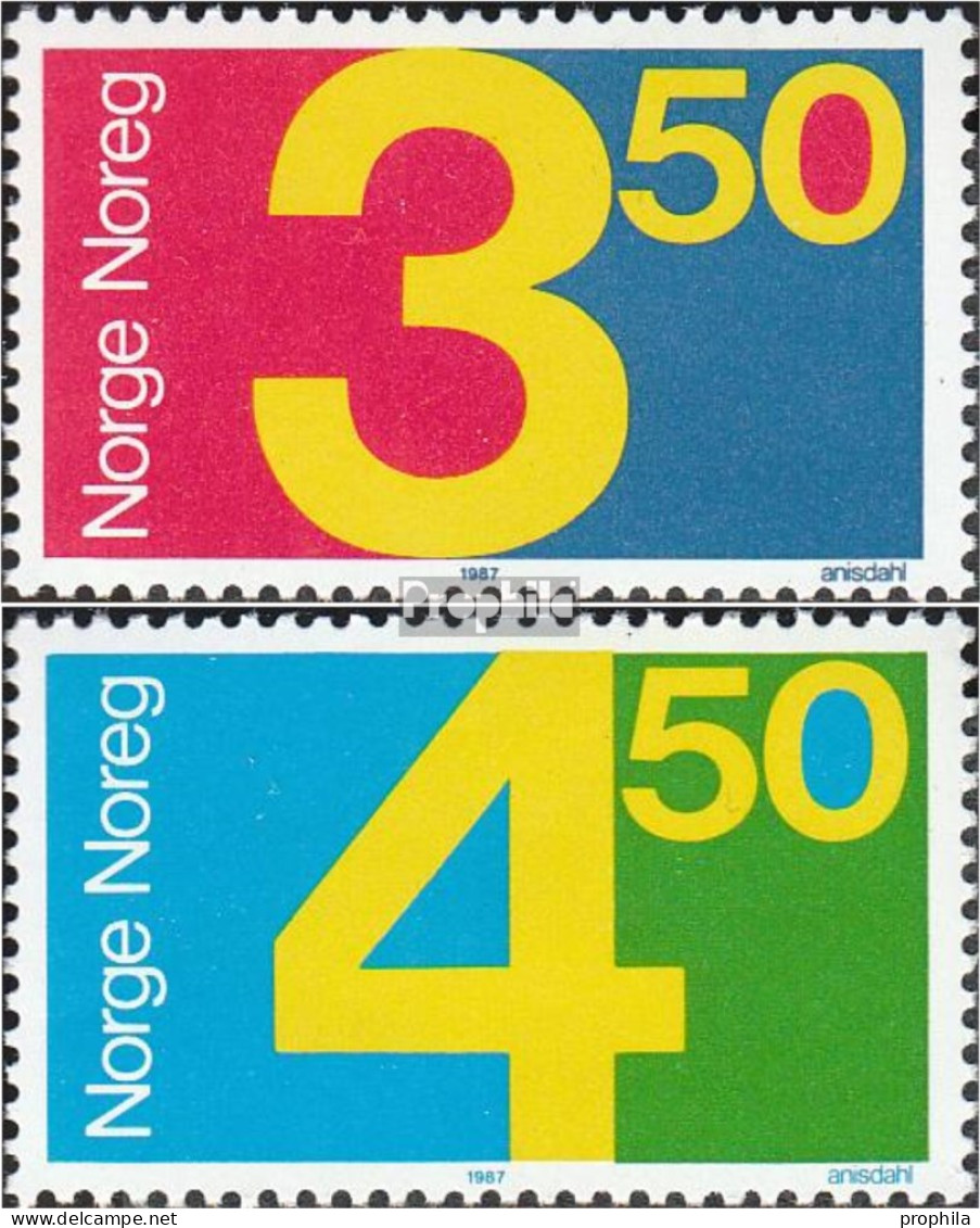 Norwegen 961-962 (kompl.Ausg.) Postfrisch 1987 Ziffernzeichnung - Unused Stamps