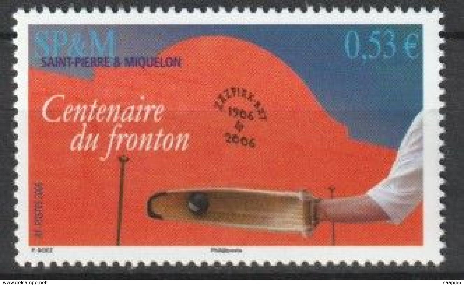 Saint Pierre Et Miquelon, 2006, Y&T N°870, Centenaire Du Fronton, Pelote Basque - Ungebraucht