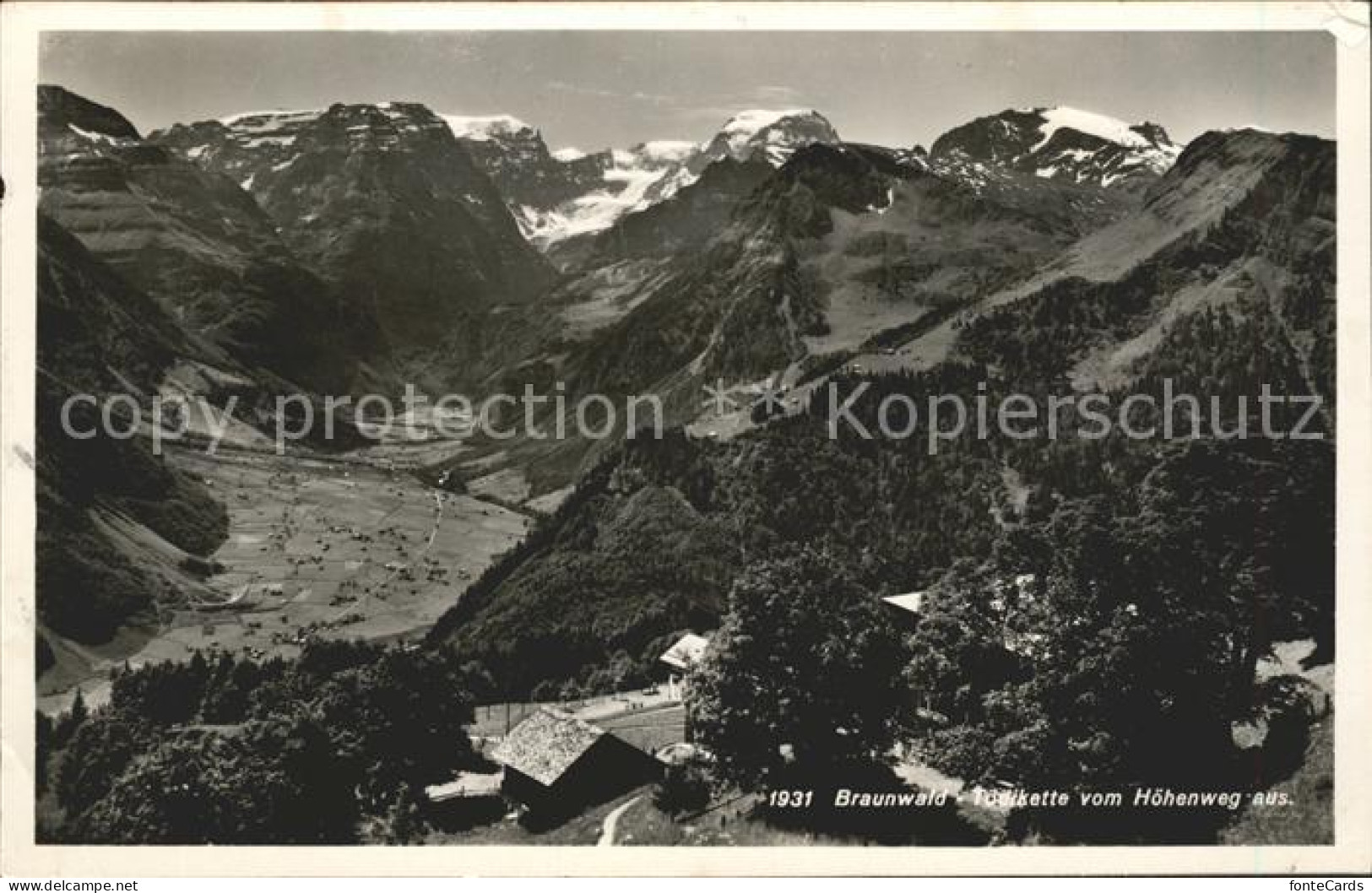 11751417 Braunwald GL Toedikette Vom Hoehenweg Aus Braunwald - Andere & Zonder Classificatie