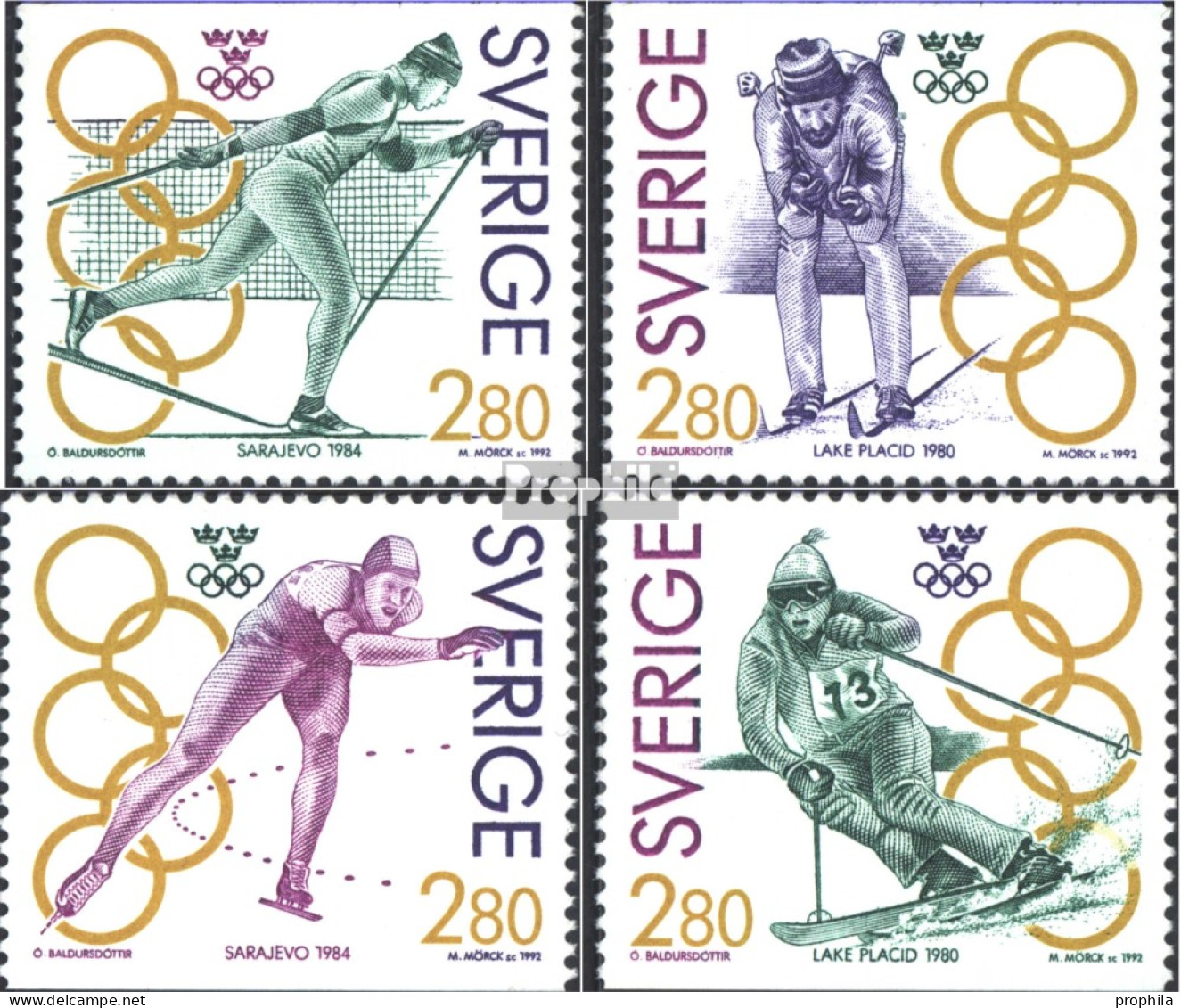 Schweden 1705-1708 (kompl.Ausg.) Postfrisch 1992 Olympiasieger (II) - Ongebruikt