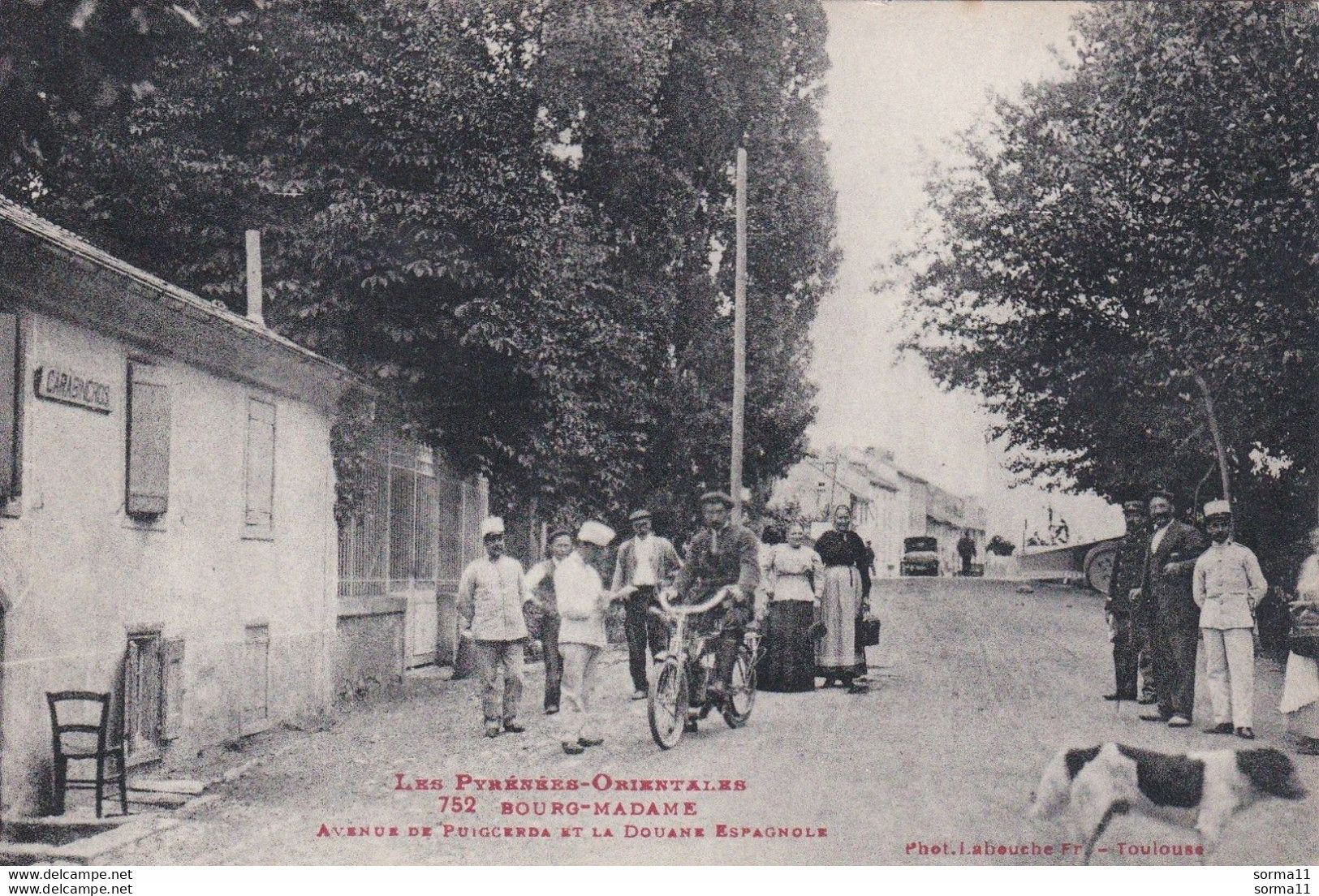 Cpa Bourg Madame 66 Avenue De Puigcerda Et La Douane Espagnole - Other & Unclassified