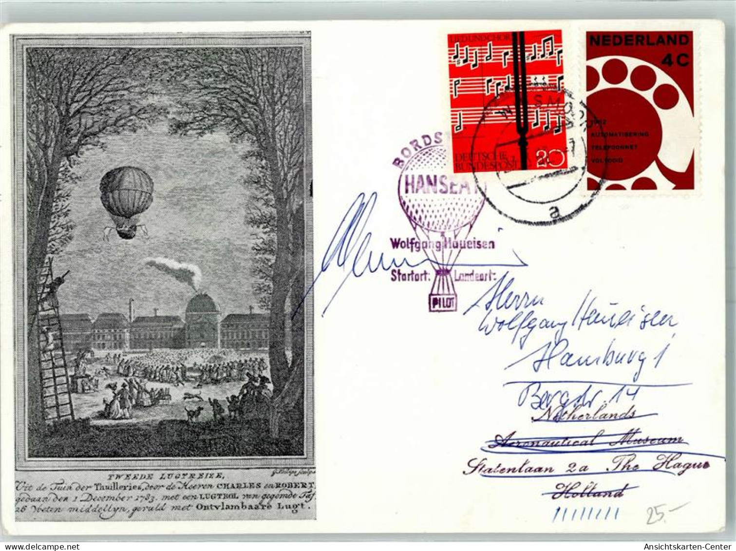 13164911 - Bordstempel Hanseat Wolfgang Haueisen - Luchtballon