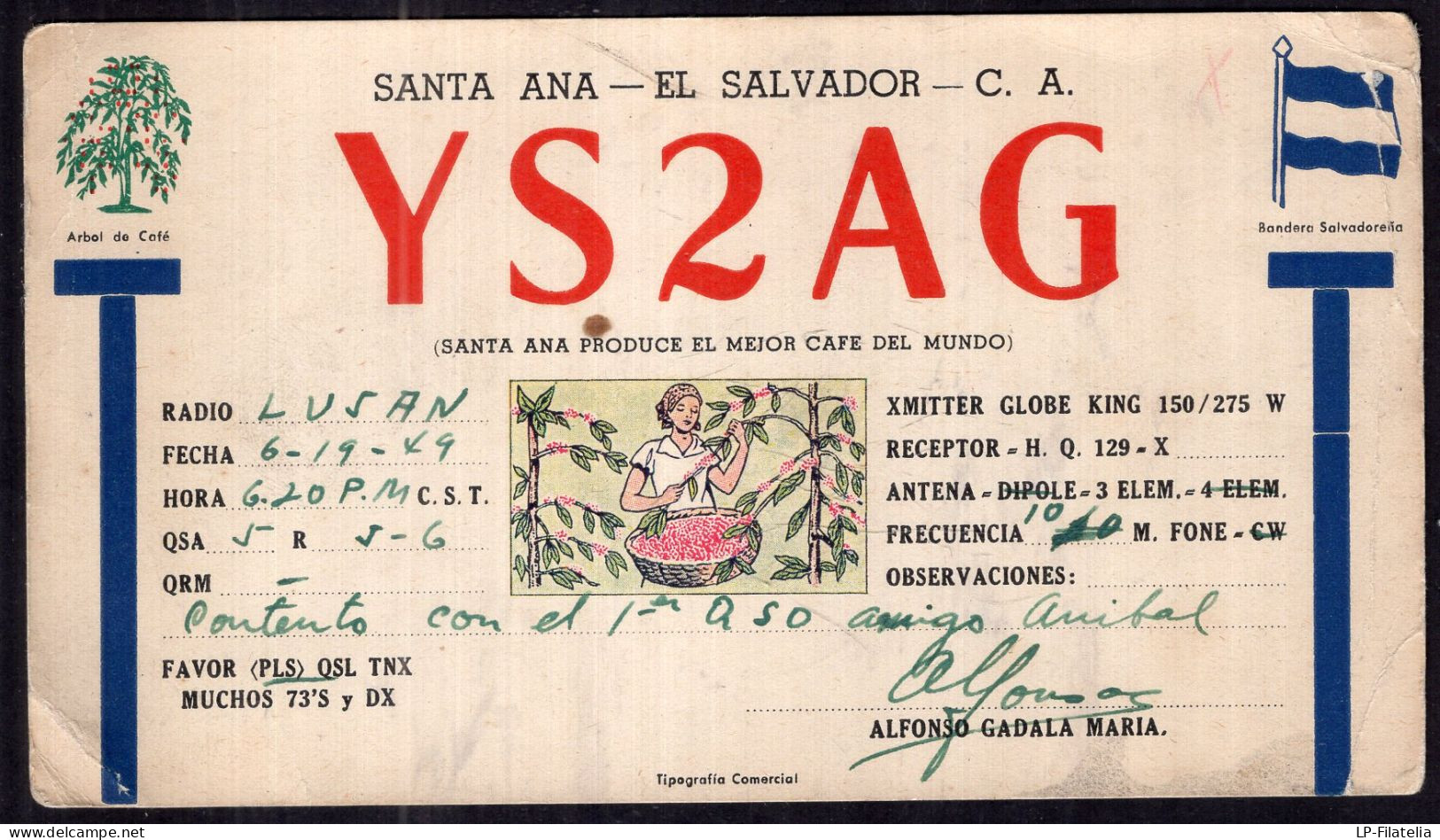 El Salvador - 1949 - YS2AG - Amateurfunk