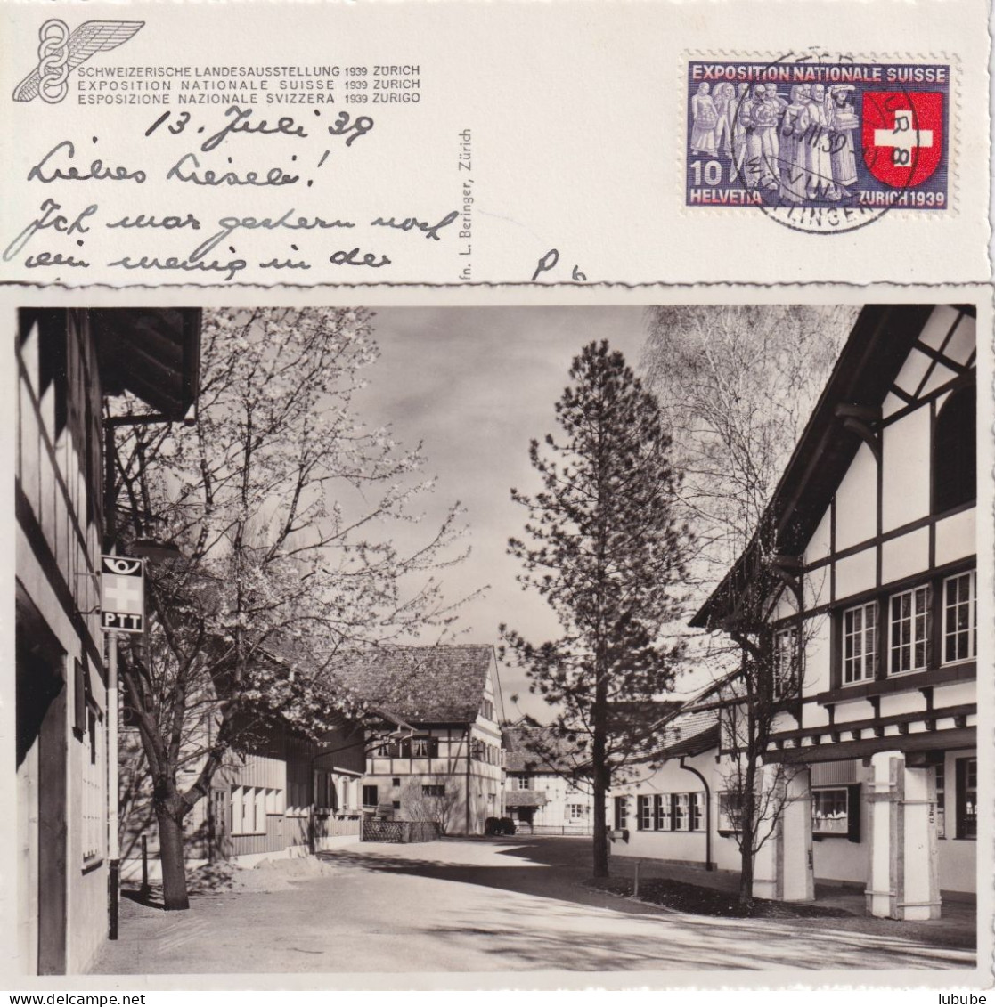 Zürich - Schweiz. Landesausstellung - Riesbach, Dörfli  (Postamt Links)        1939 - Zürich