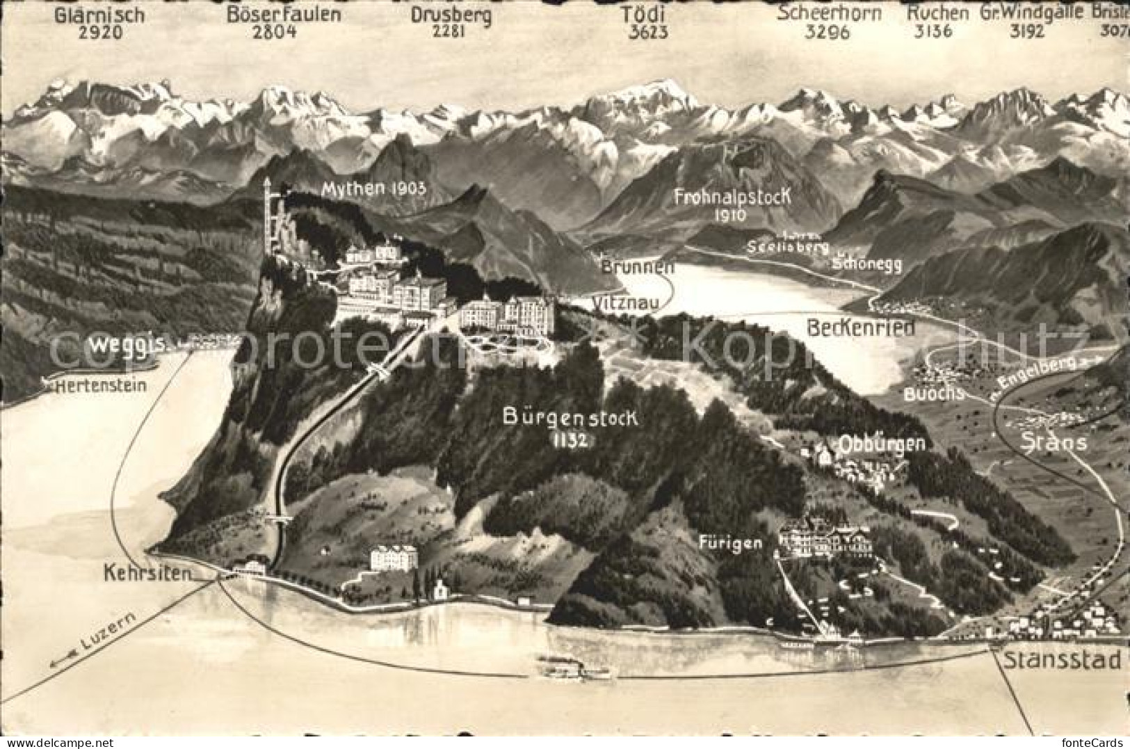 11749846 Buergenstock Mit Vierwaldstaettersee Und Alpen Panorama Buergenstock - Sonstige & Ohne Zuordnung