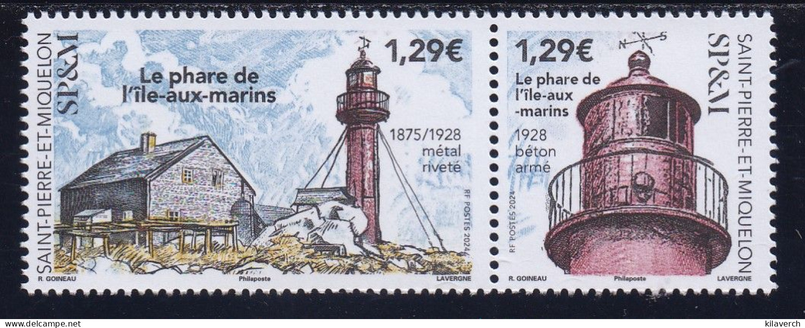 SPM 2024 - Réhabilitation Du Phare De L'île Aux Marins (diptyque) - Neufs