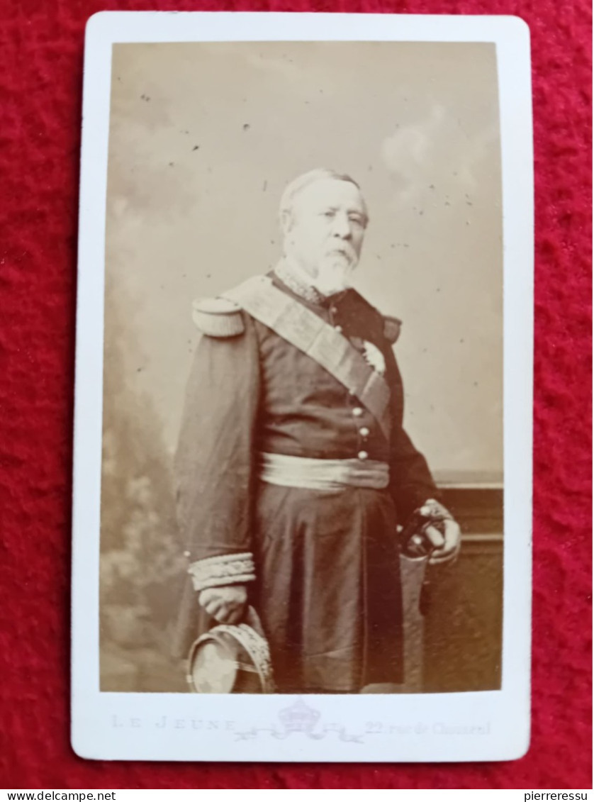 CDV GENERAL DE LADMIRAULT PHOTO LE JEUNE A PARIS Affaire Procès BAZAINE - Identified Persons