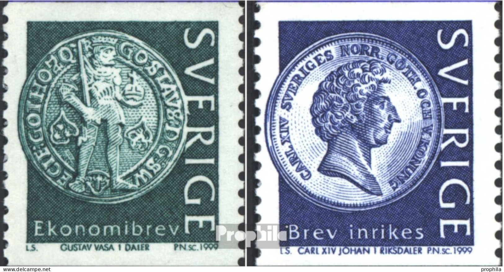 Schweden 2093-2094 (kompl.Ausg.) Postfrisch 1999 Münzen - Ongebruikt