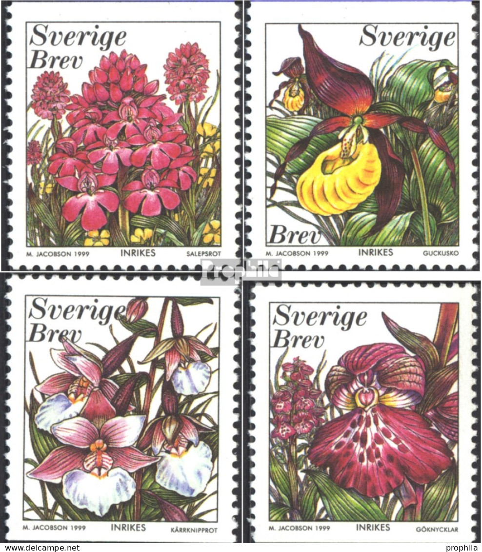 Schweden 2114-2117 (kompl.Ausg.) Postfrisch 1999 Orchideen - Unused Stamps