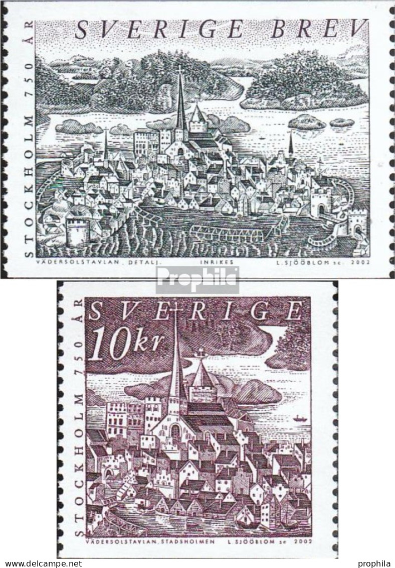 Schweden 2289-2290 (kompl.Ausg.) Postfrisch 2002 750 Jahre Stockholm - Neufs
