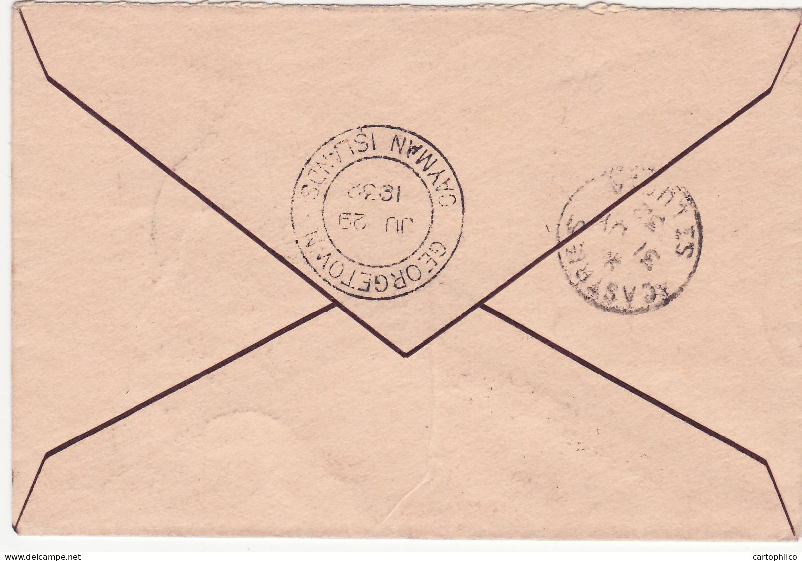 Cayman Cover To St Lucia With Postage Due 1d + 2d JU 1932 - Iles Caïmans