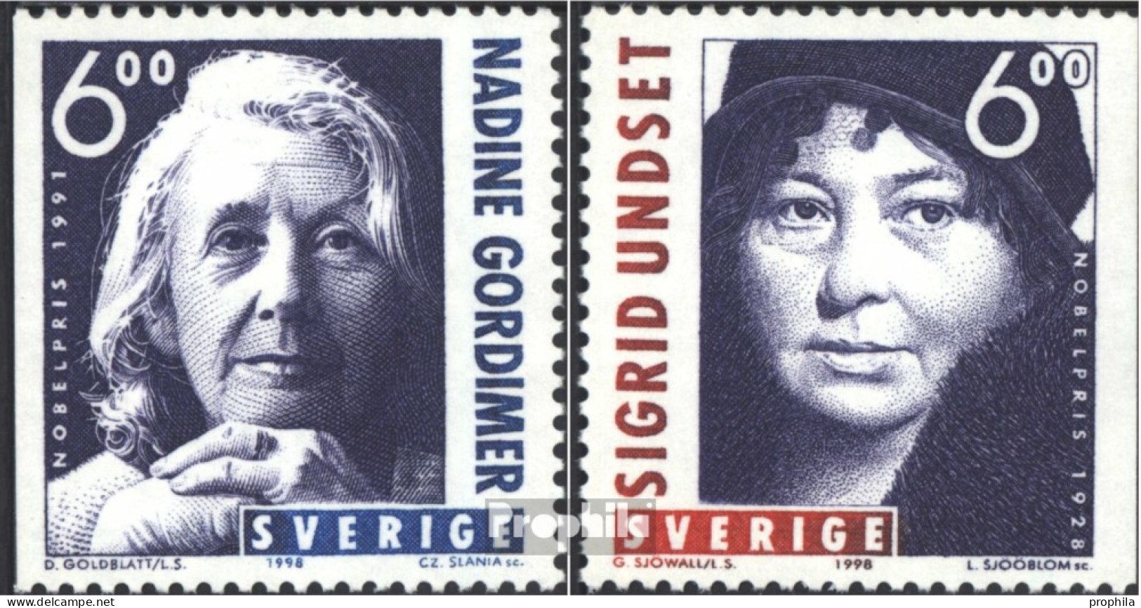 Schweden 2082-2083 (kompl.Ausg.) Postfrisch 1998 Nobelpreisträgerinnen - Ongebruikt