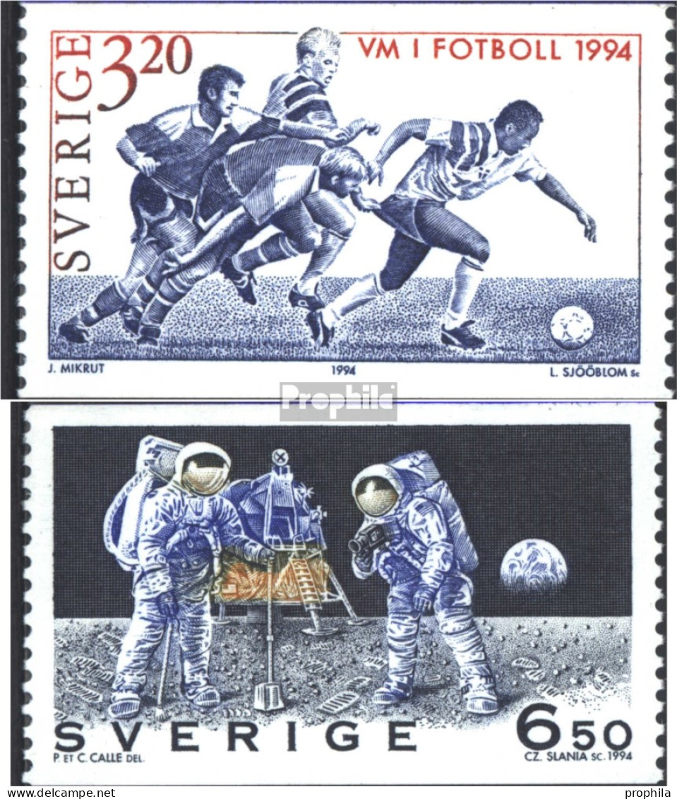 Schweden 1834-1835 (kompl.Ausg.) Postfrisch 1994 Fußball, Mondlandung - Ungebraucht