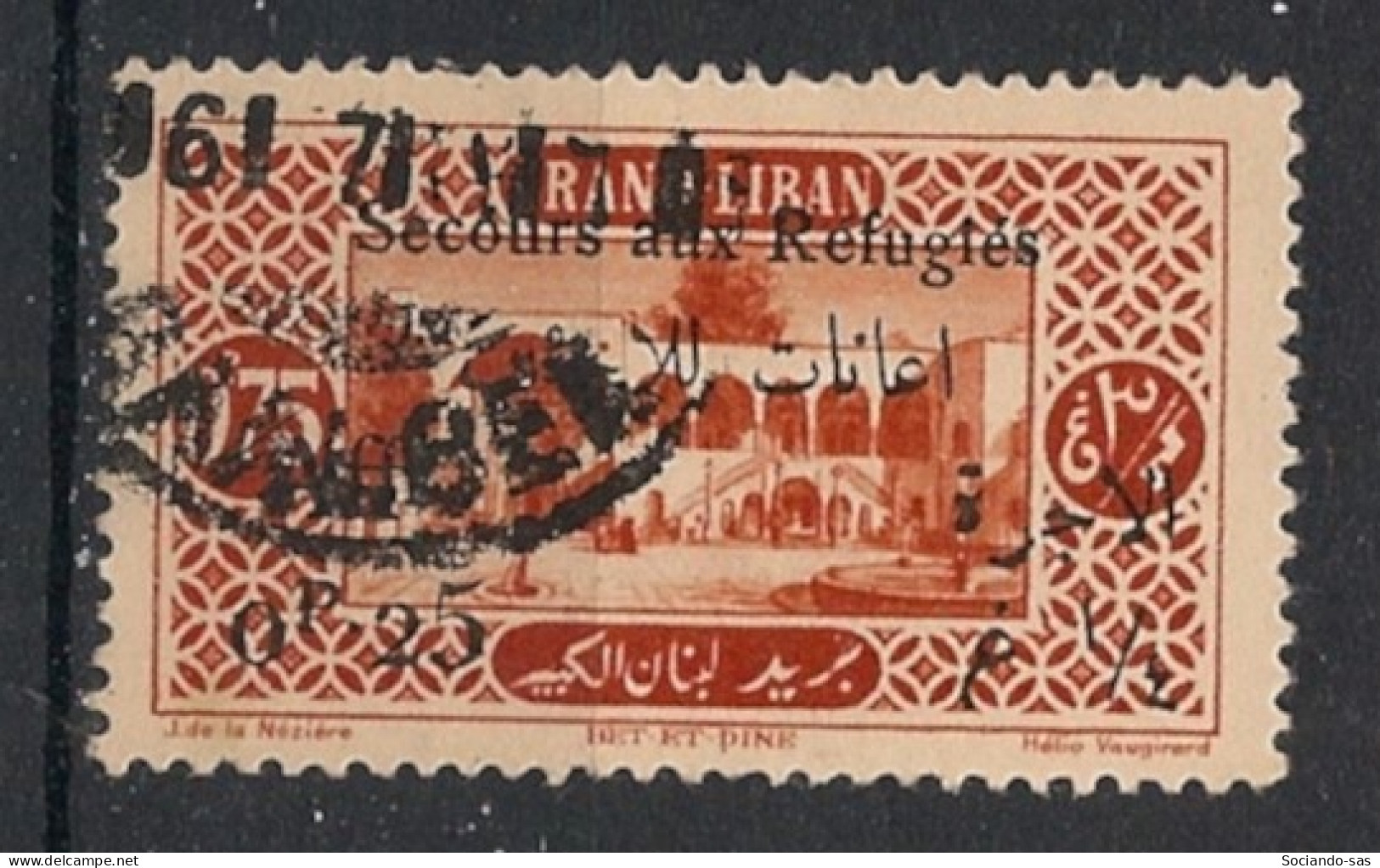 GRAND LIBAN - 1926 - N°YT. 65 - 0pi25 Sur 0pi75 Brun-orange - Oblitéré / Used - Oblitérés