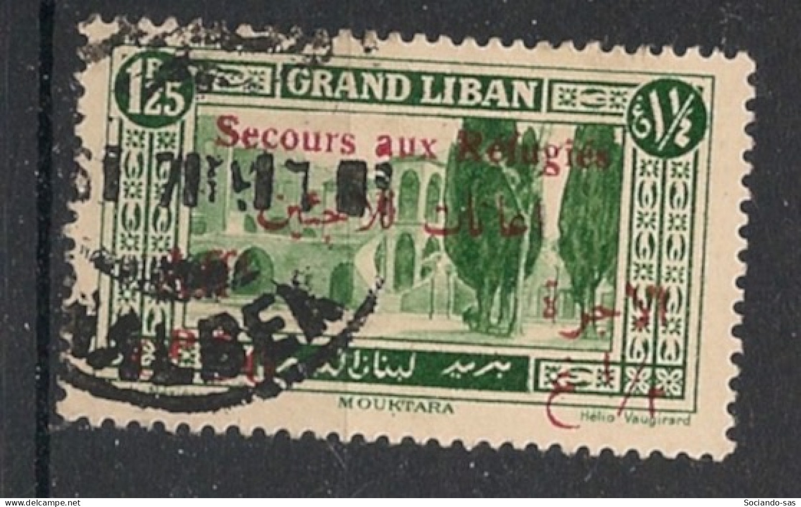 GRAND LIBAN - 1926 - N°YT. 67 - 0pi50 Sur 1pi25 Vert - Oblitéré / Used - Gebraucht