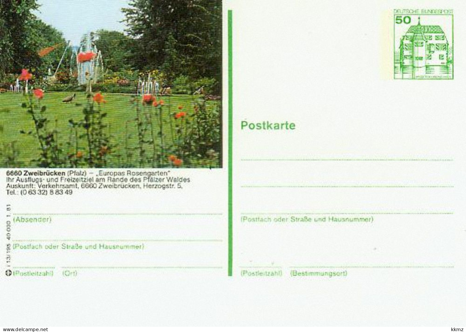 2 Bildpostkarten Bund Zweibrücken Rosengarten 1981 (50 Pf.) UND 1985 (60 Pf.) - Zweibruecken