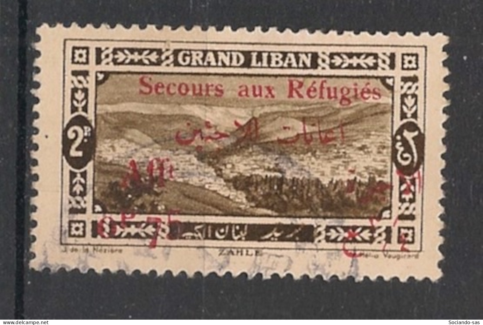 GRAND LIBAN - 1926 - N°YT. 69 - 0pi75 Sur 2pi Sépia - Oblitéré / Used - Gebraucht