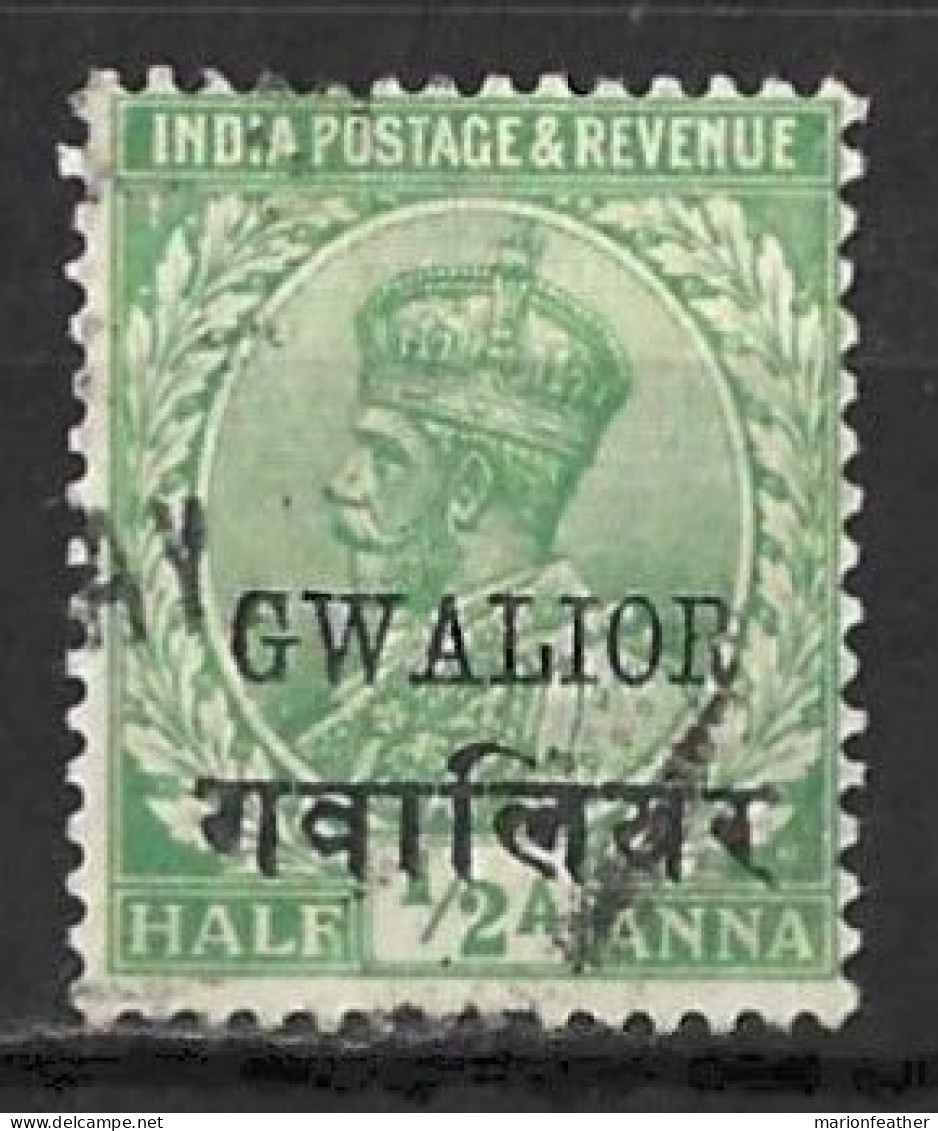 INDIA.." GWALIOR..".....KING GEROGE V..(1910-36.).....HALFa.........SG68a...........VFU. - Gwalior