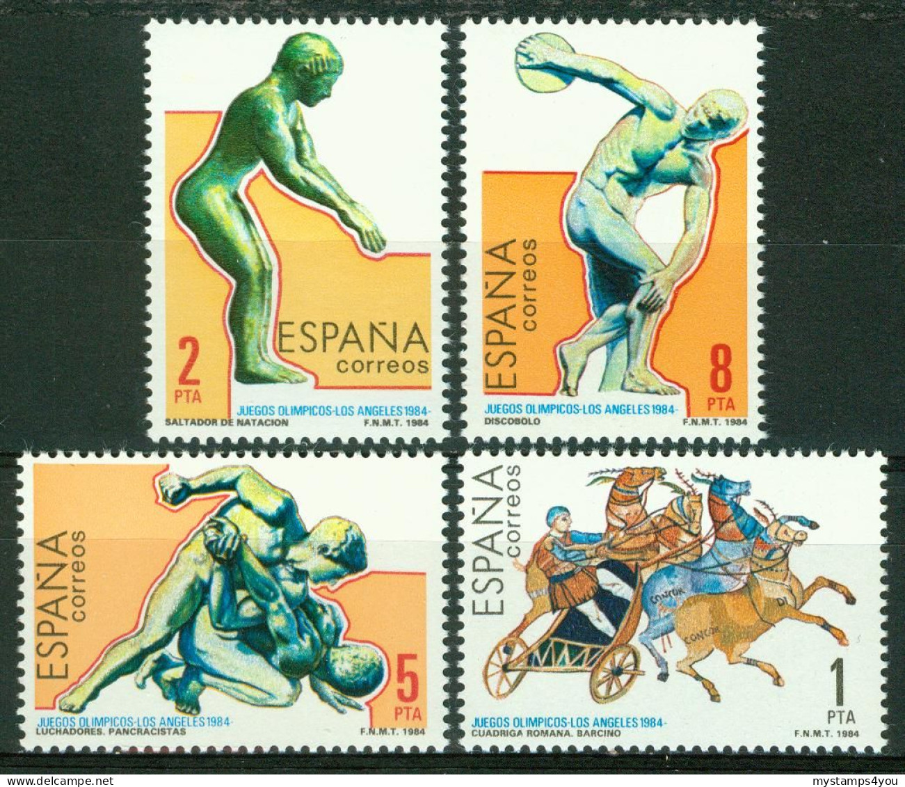 Bm Spain 1984 MiNr 2648-2651 MNH | Olympic Games, Los Angeles #kar-1501a - Unused Stamps