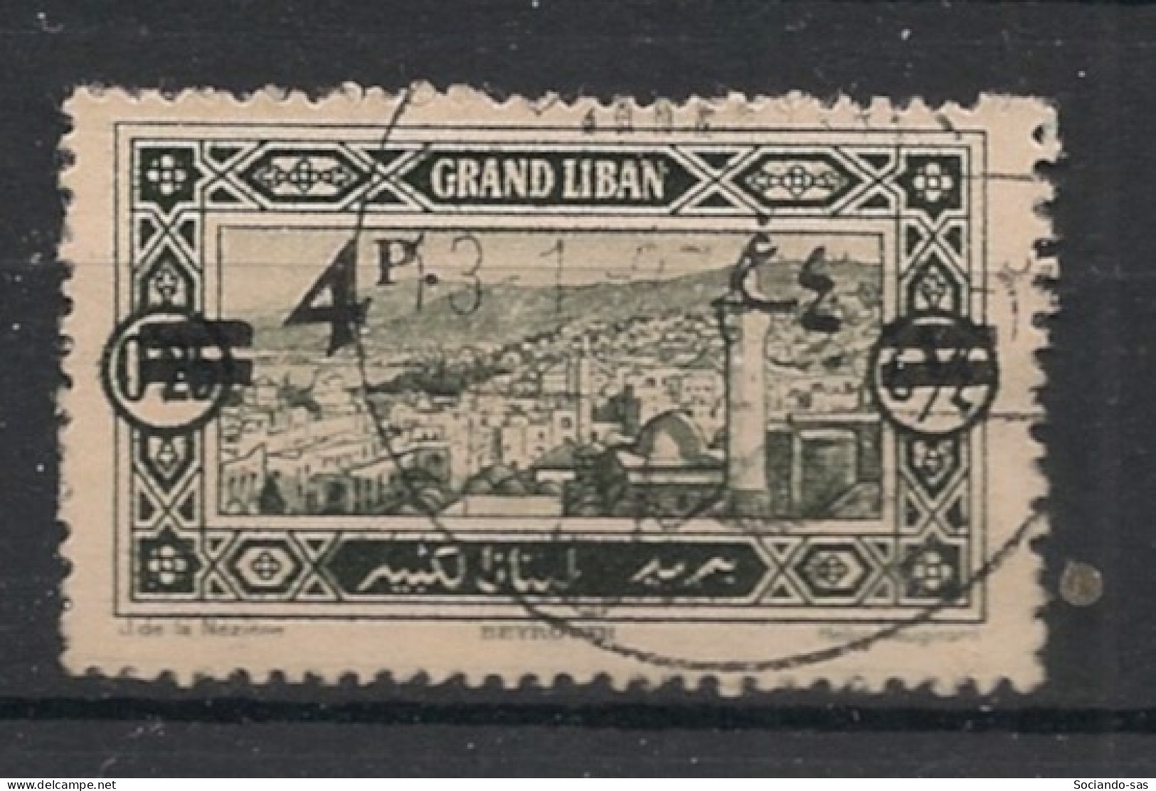 GRAND LIBAN - 1926 - N°YT. 76 - 4pi Sur 0pi25 Vert-noir - Oblitéré / Used - Oblitérés