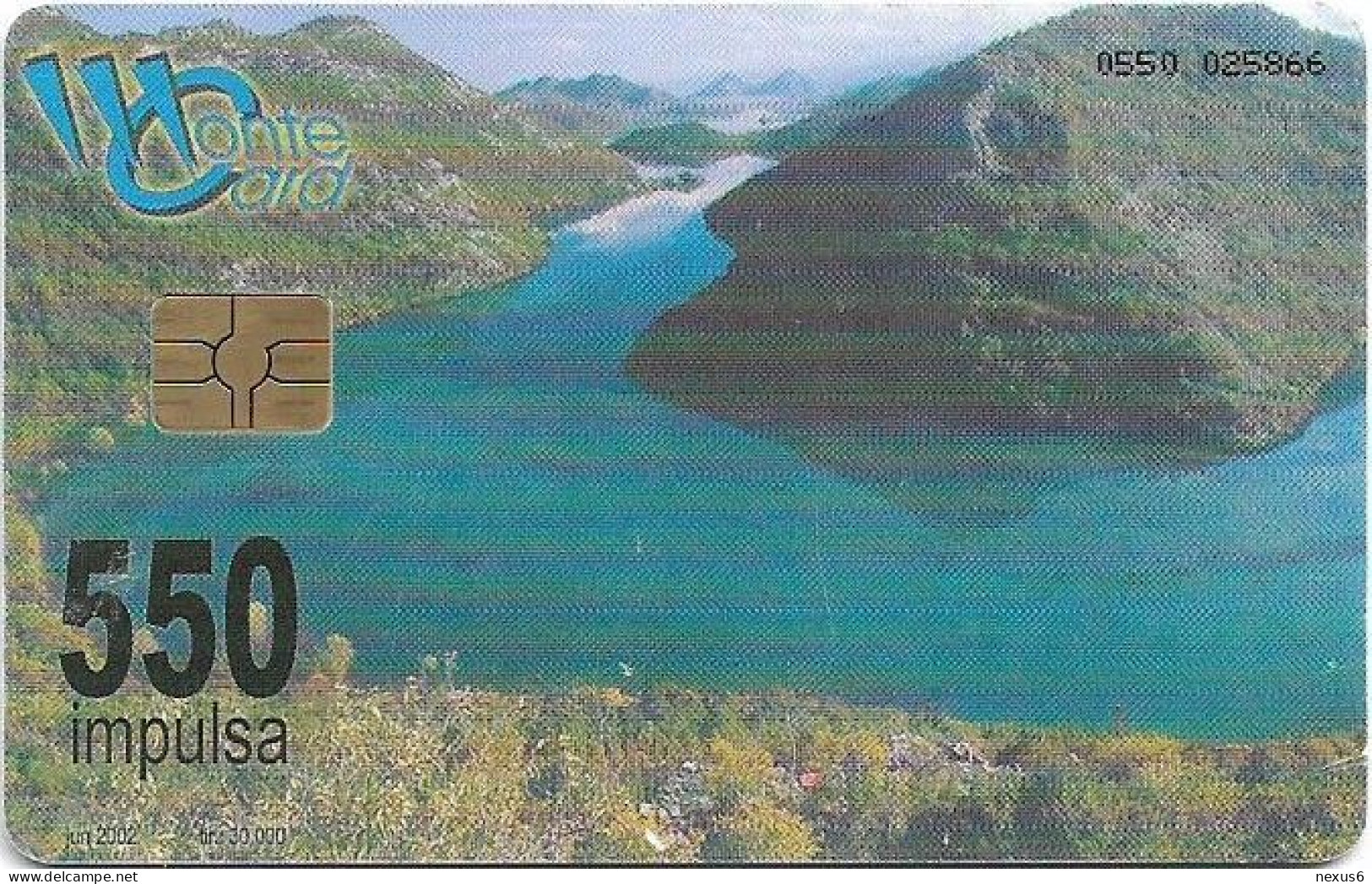 Montenegro - Telecom - Landscape, Gem5 Red, 06.2002, 550Units, 30.000ex, Used - Montenegro