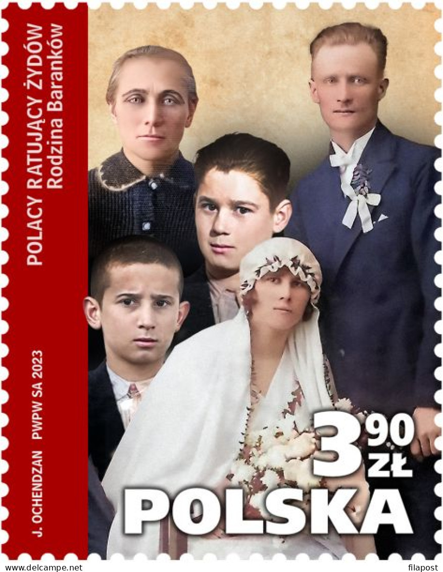Poland 2023 / Poles Rescuing Jews, Baraniak Family, Judaica, II World War / Stamp MNH** New!!! - WW2