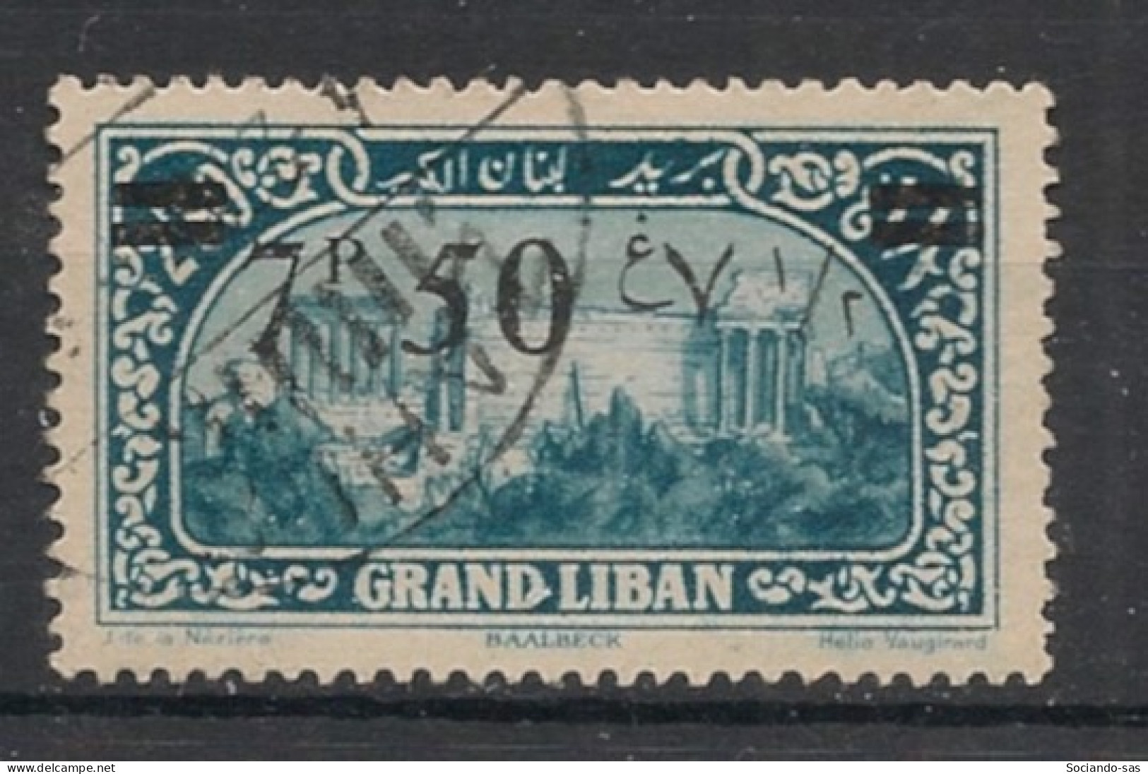 GRAND LIBAN - 1926 - N°YT. 78 - 7pi50 Sur 2pi50 Bleu - Oblitéré / Used - Used Stamps