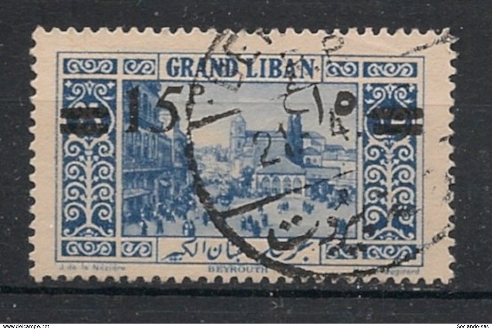 GRAND LIBAN - 1926 - N°YT. 79 - 15pi Sur 25pi Bleu - Oblitéré / Used - Gebraucht