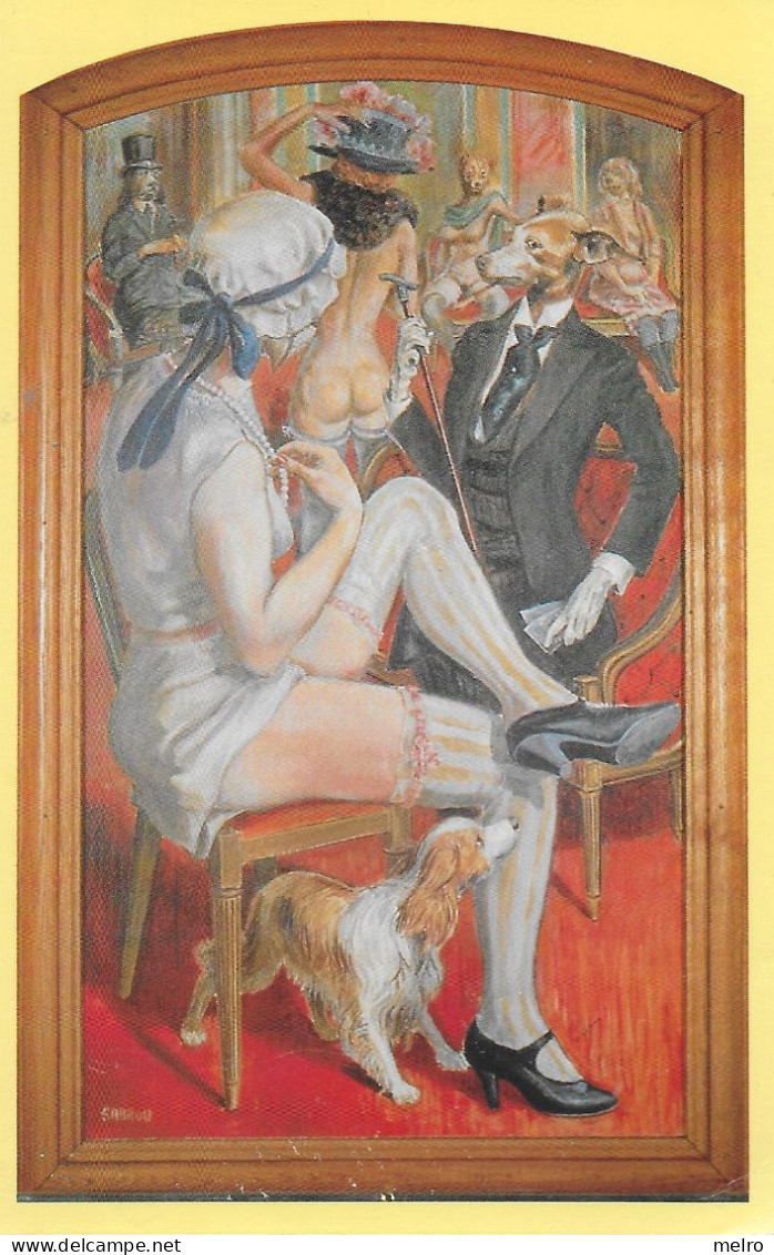 Carte Postale - Au Chien Qui Fume Paris. Couple Art Nouveau Jungendstil, Femme Nue - Cabarets