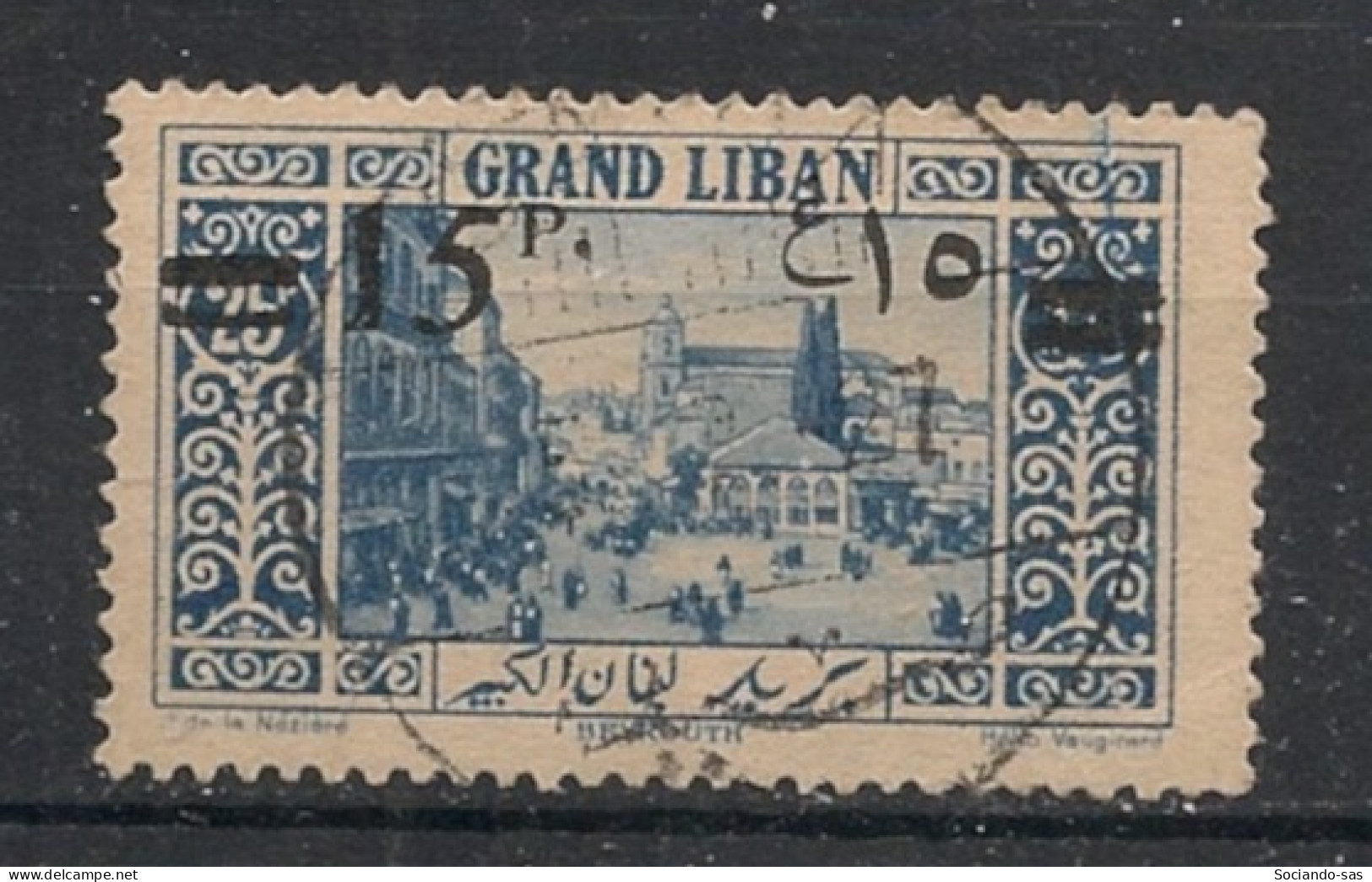 GRAND LIBAN - 1926 - N°YT. 79 - 15pi Sur 25pi Bleu - Oblitéré / Used - Oblitérés