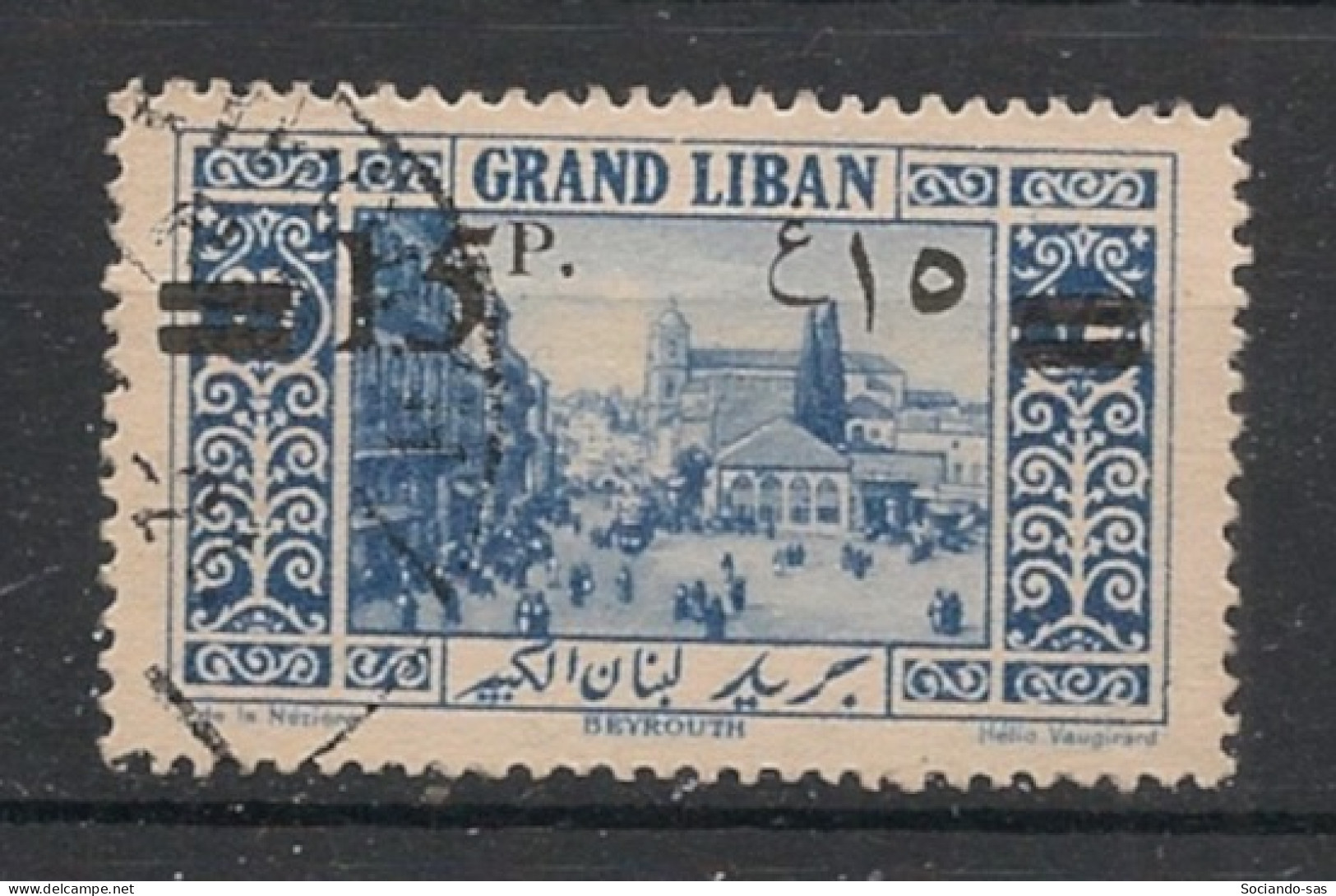 GRAND LIBAN - 1926 - N°YT. 79 - 15pi Sur 25pi Bleu - Oblitéré / Used - Used Stamps