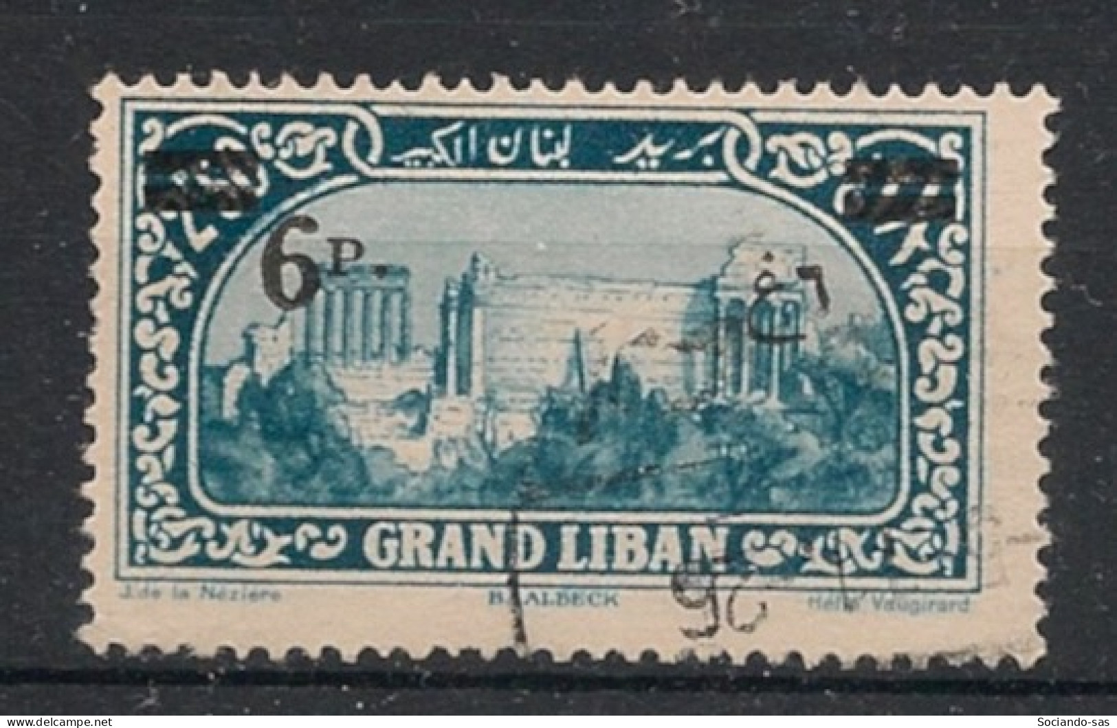 GRAND LIBAN - 1926 - N°YT. 80 - 6pi Sur 2pi50 Bleu - Oblitéré / Used - Gebraucht