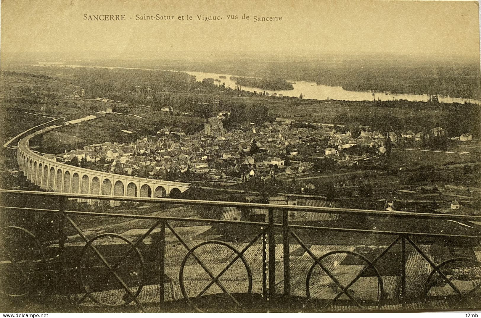 CPA (Cher) SANCERRE. Saint-Satur Et Le Viaduc, Vus De Sancerre - Sancerre