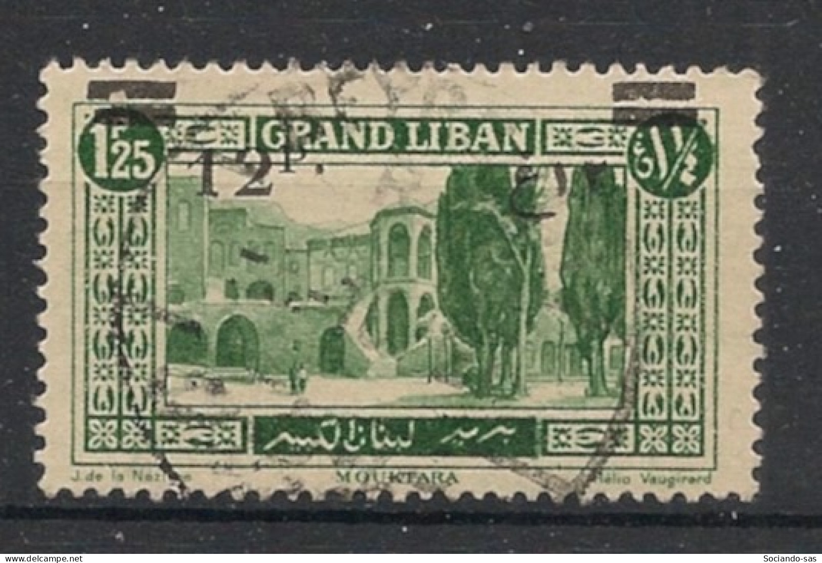 GRAND LIBAN - 1926 - N°YT. 81 - 12pi Sur 1pi25 Vert - Oblitéré / Used - Oblitérés